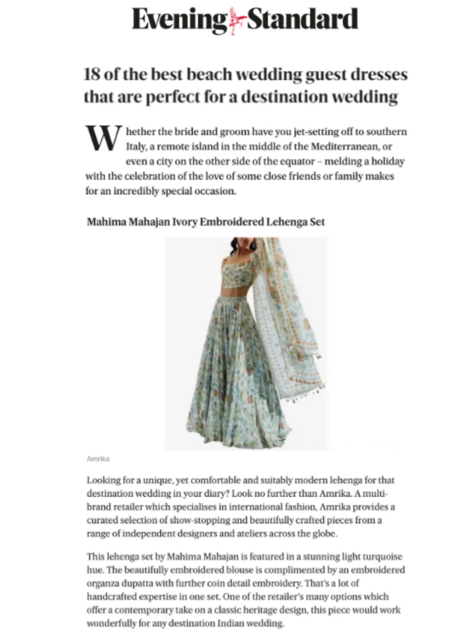 Evening Standard | Mahima Mahajan