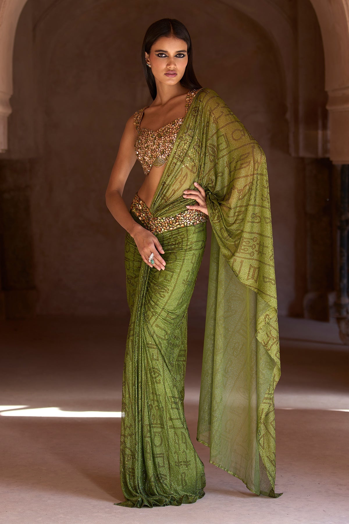 Alavia in Tiaa Saree Set