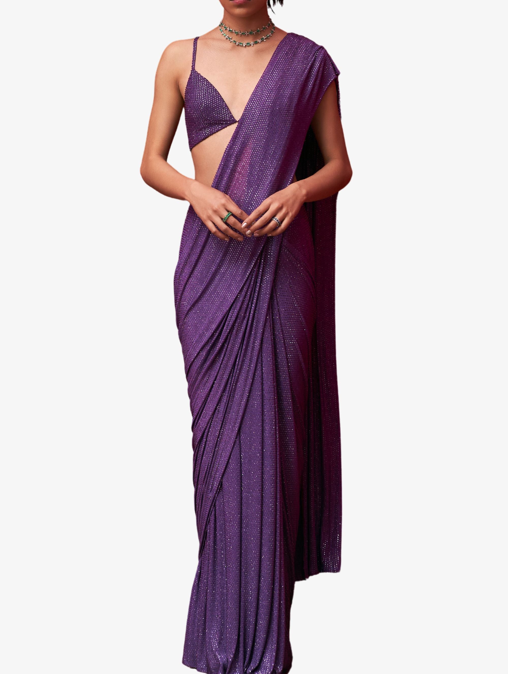 Deep Orchard Crystal Sari