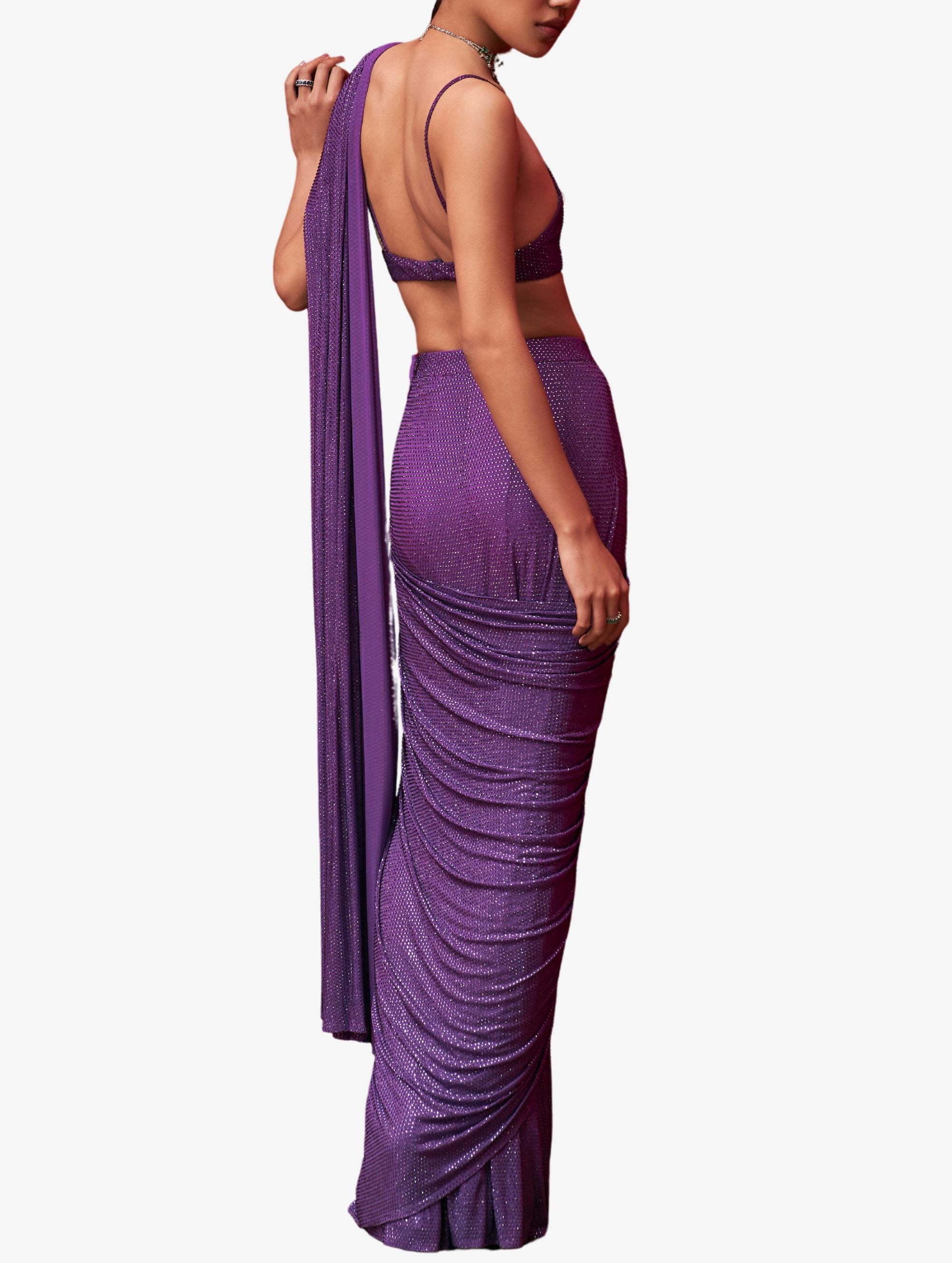 Deep Orchard Crystal Sari