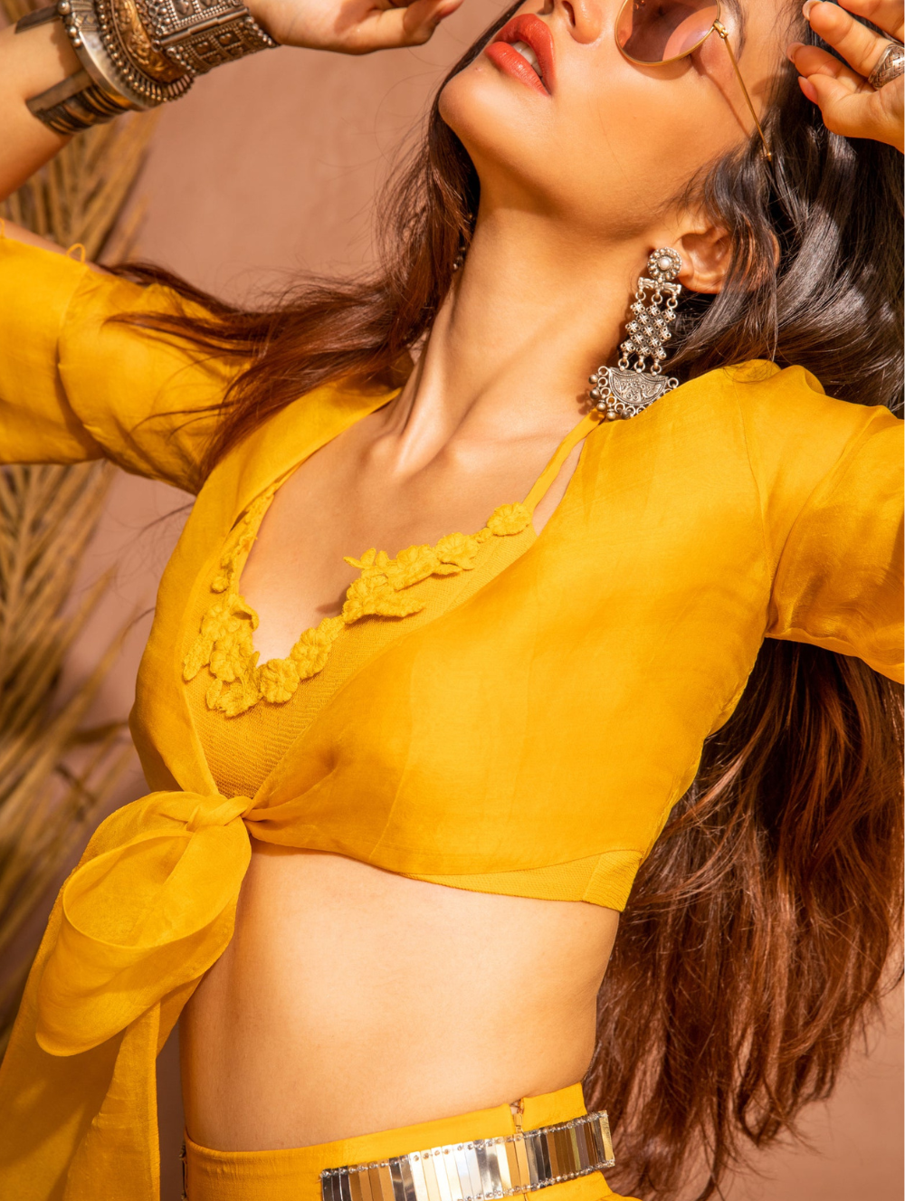 Mango and Cherries Dupatta Bow Set