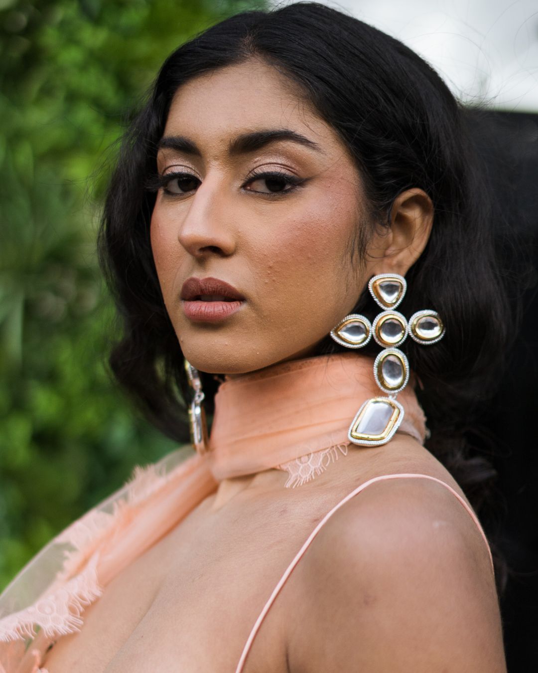 Valliyan Polki Cross Earrings