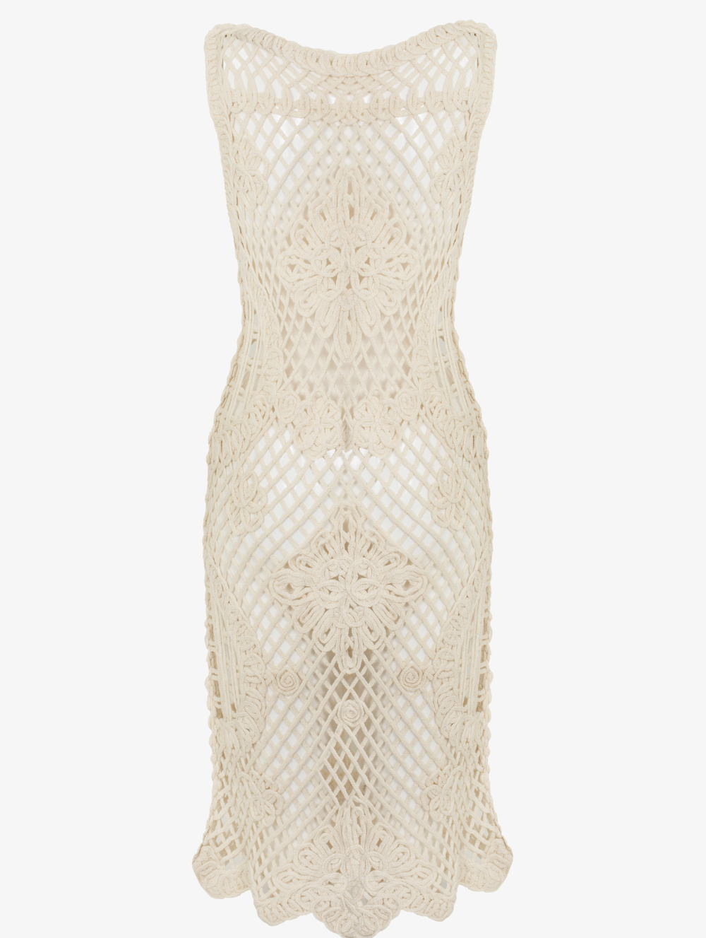 Beige Crochet Beach Dress