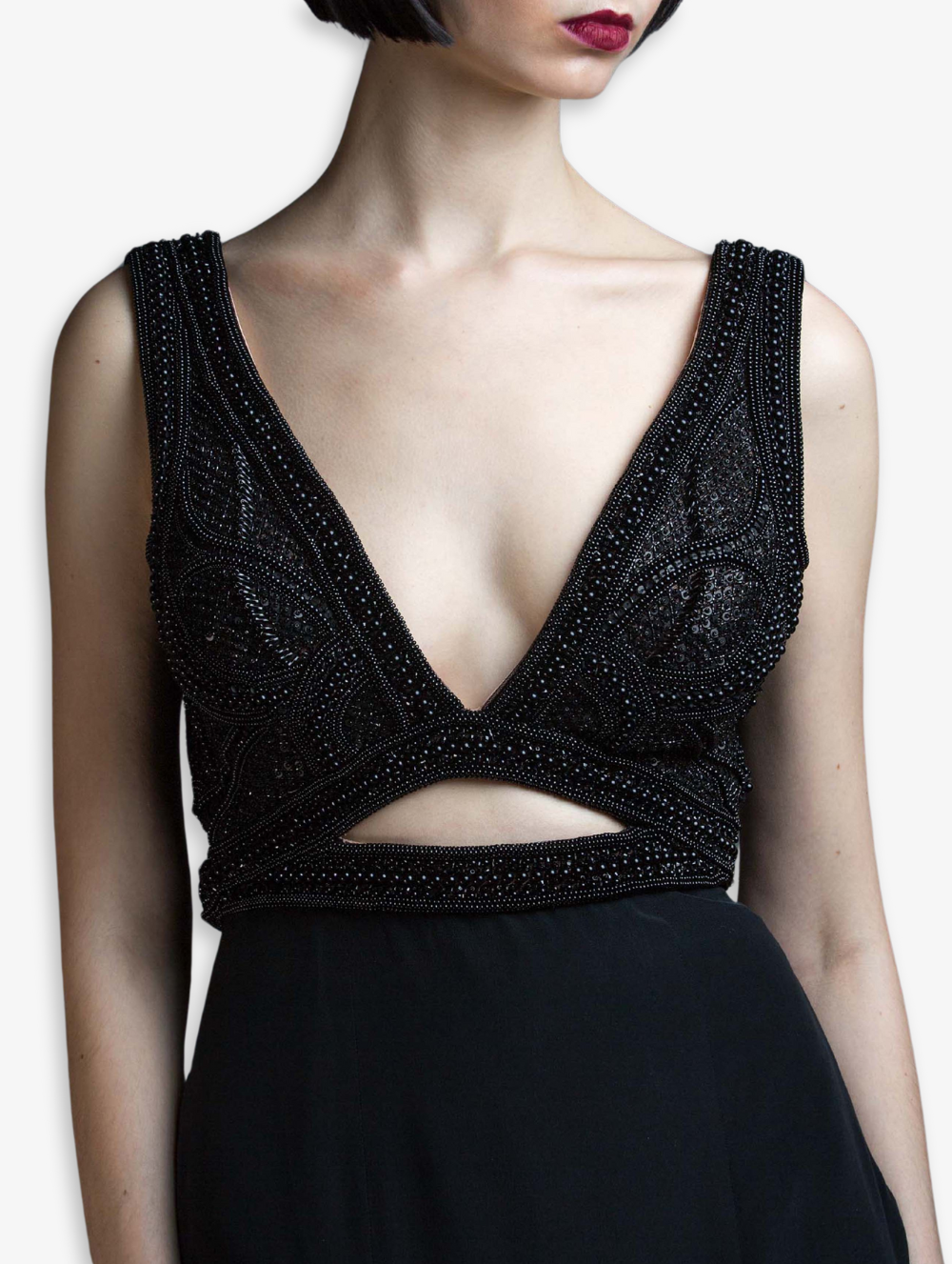 Black Hand Beaded Dress