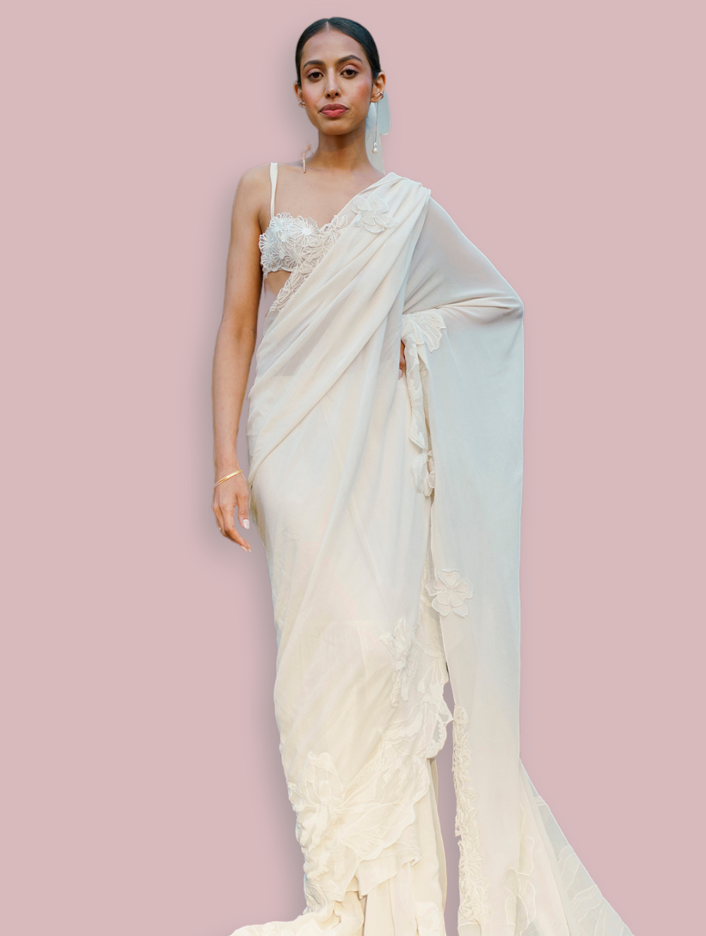 White Bridal Sari - Lady Coco Bridgerton
