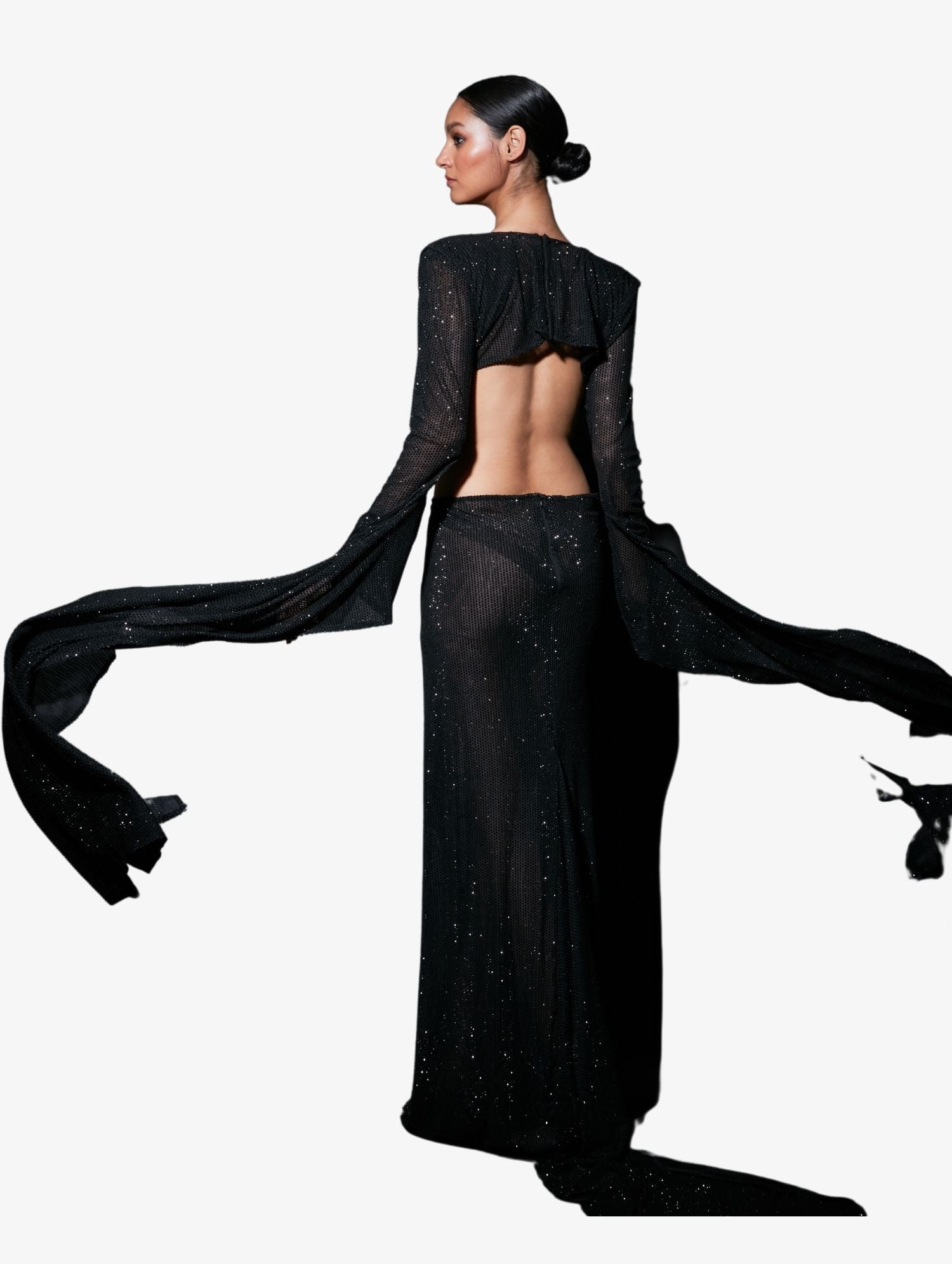 Black Wild Eagle Black Cut Out Dress