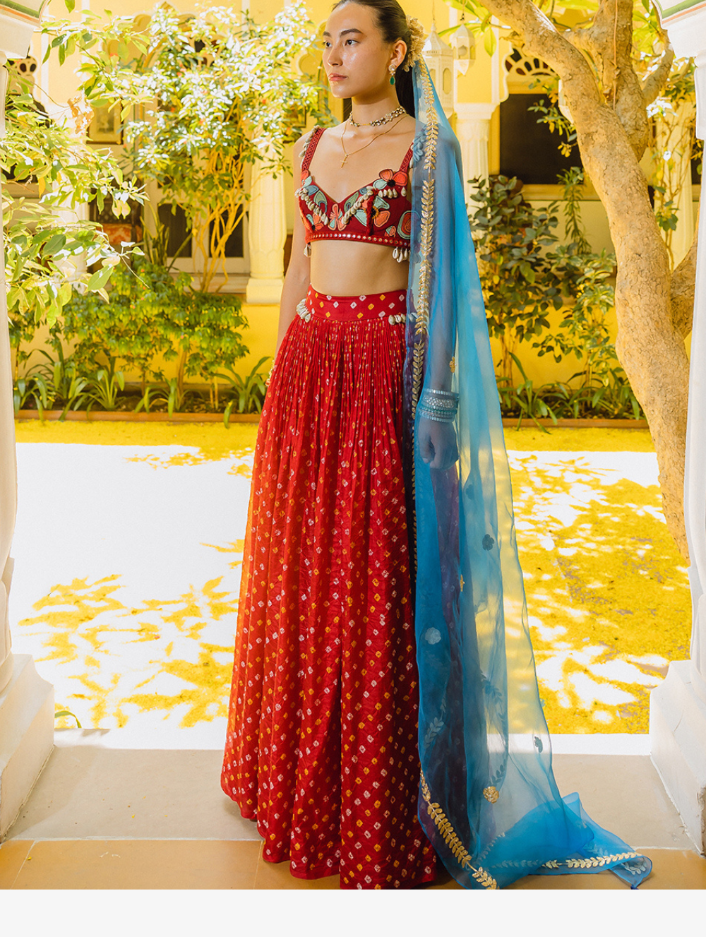 Lehenga Set - Seashells In A Meadow