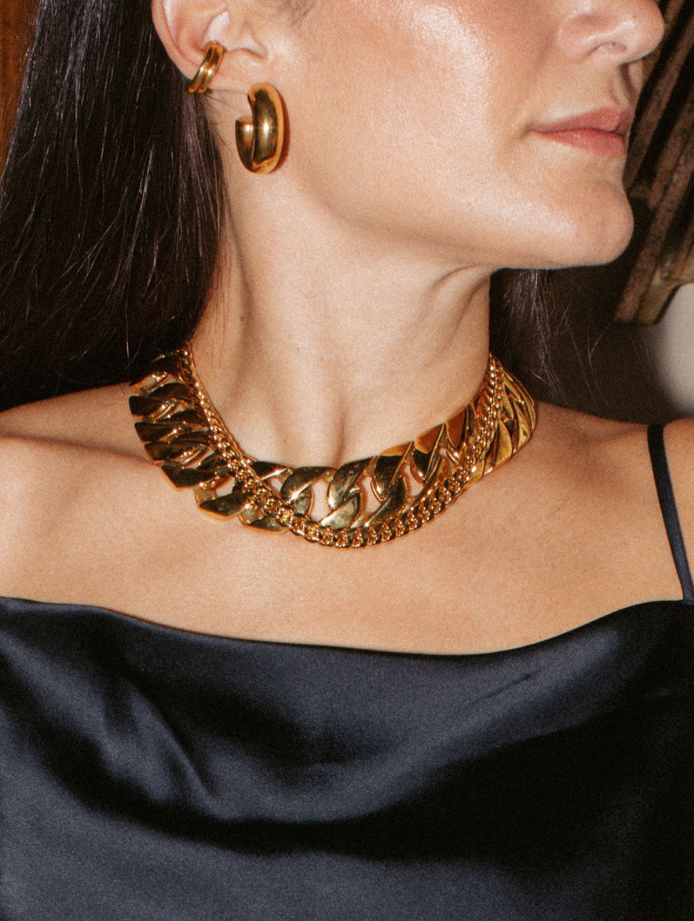Gold chubby ear cuff set