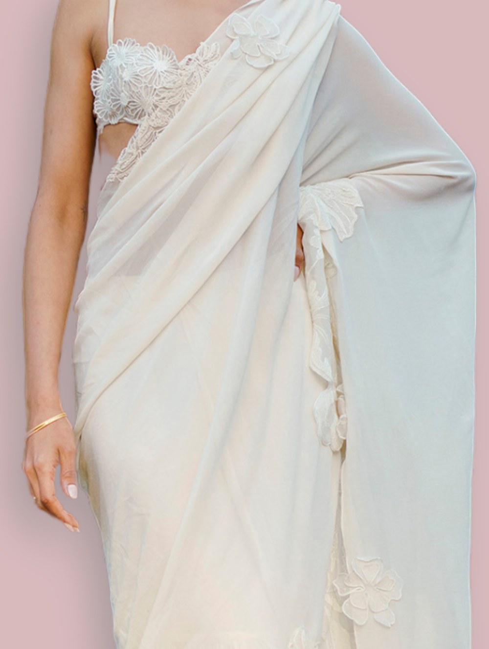 White Bridal Sari - Lady Coco Bridgerton