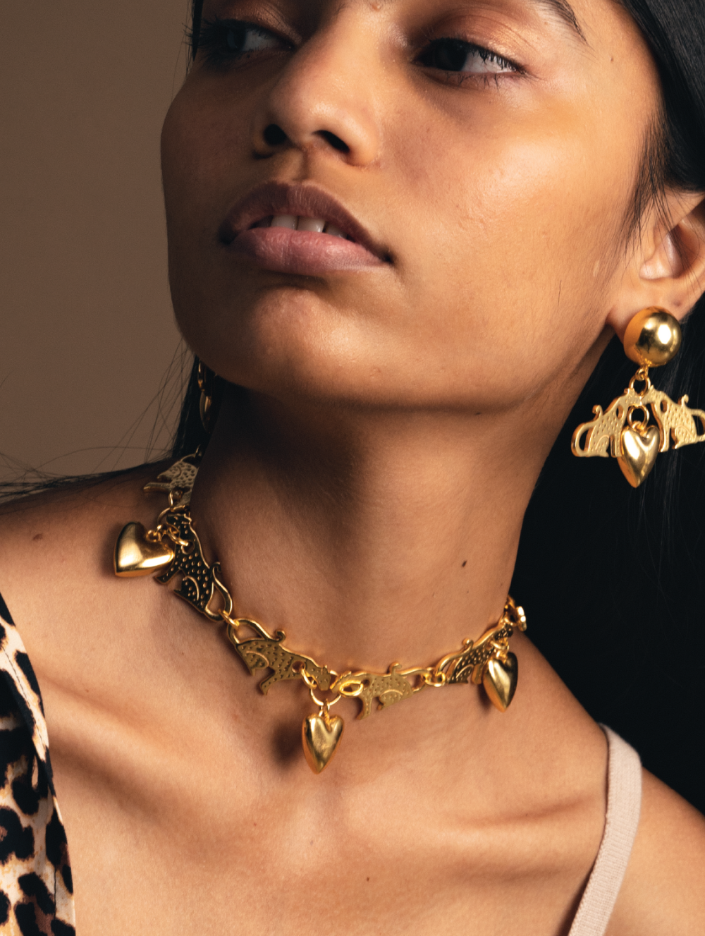 Gold Heart Choker