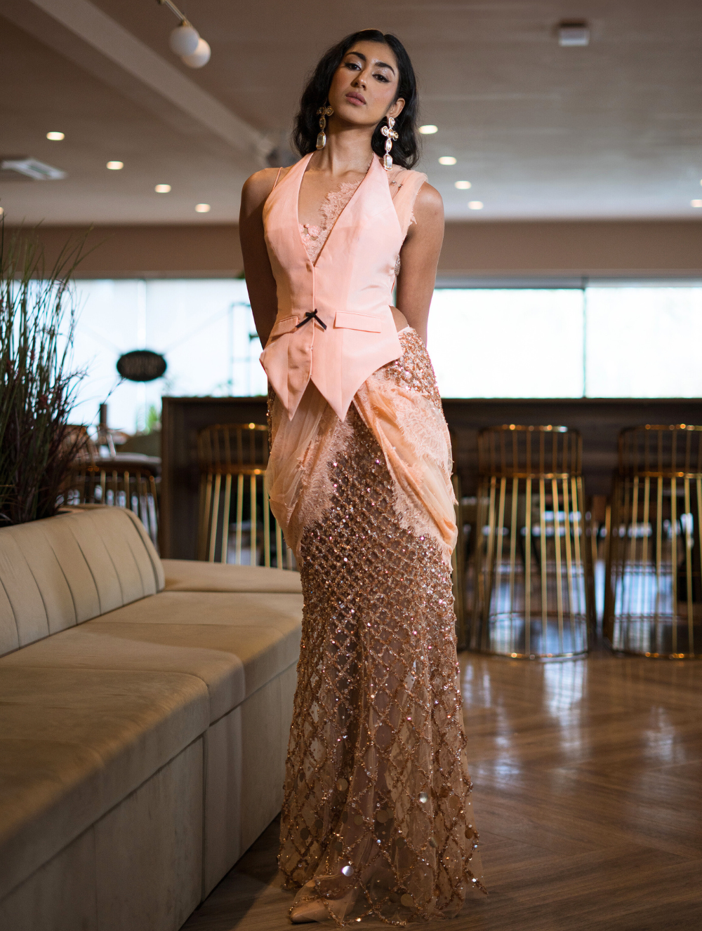Sari Set - Forbidden Peach