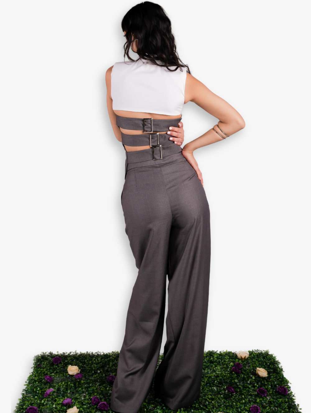 Grey Cinched Cypress Set Pants