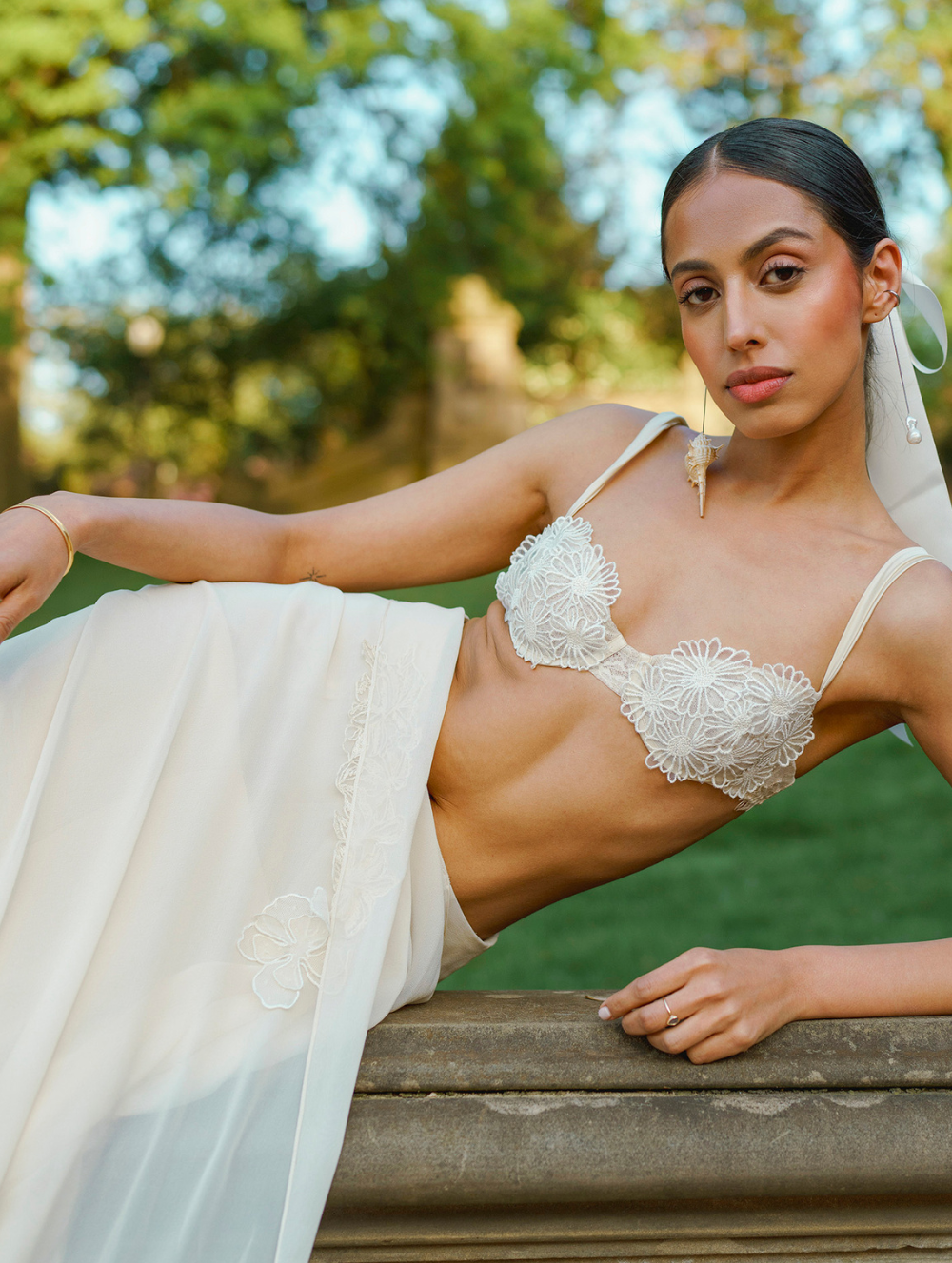 White Bridal Sari - Lady Coco Bridgerton
