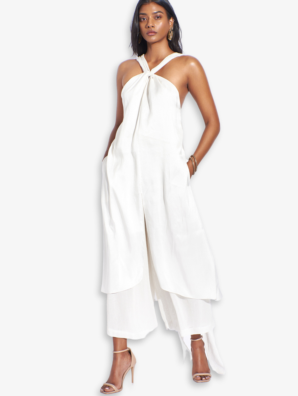 White Tunic and Crop Trousers