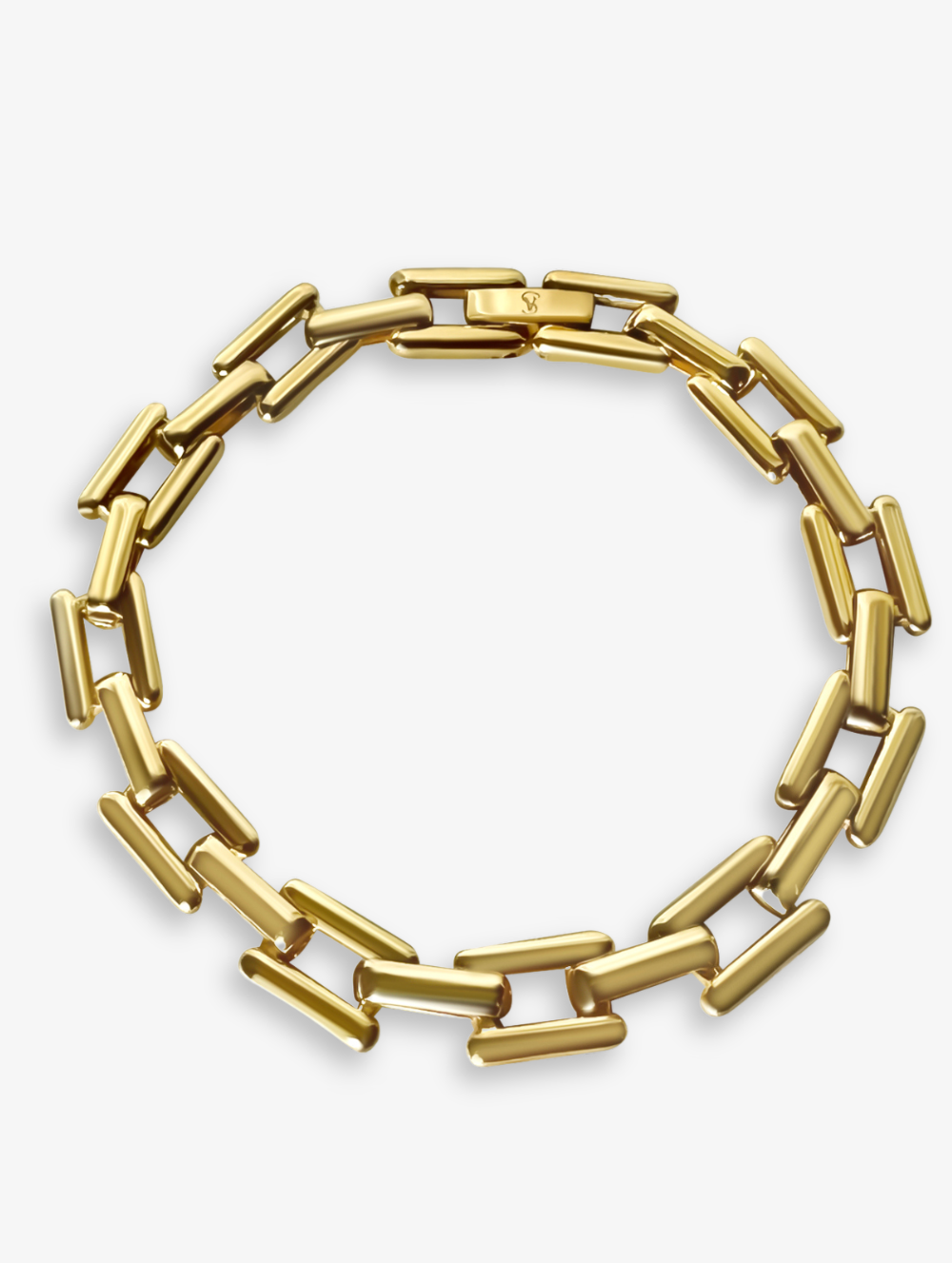Gold square link bracelet