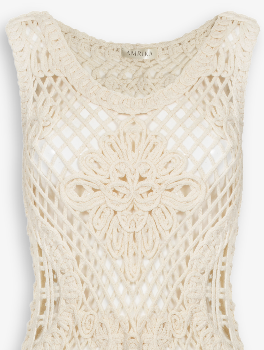 Beige Crochet Beach Dress
