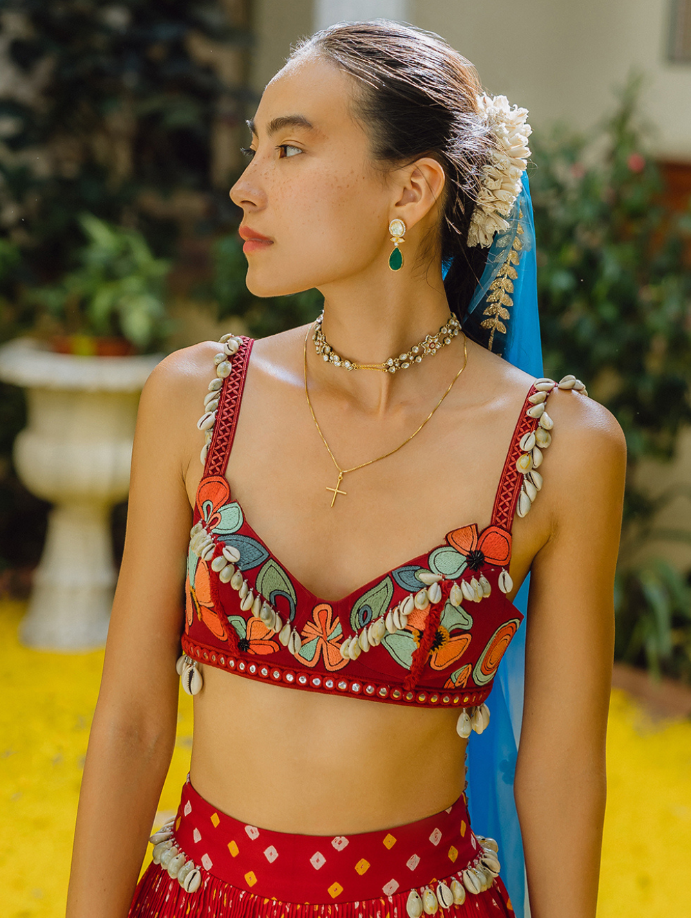 Lehenga Set - Seashells In A Meadow