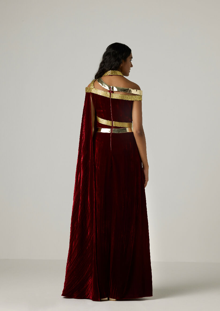 Velvet Metallic Wrap Dress