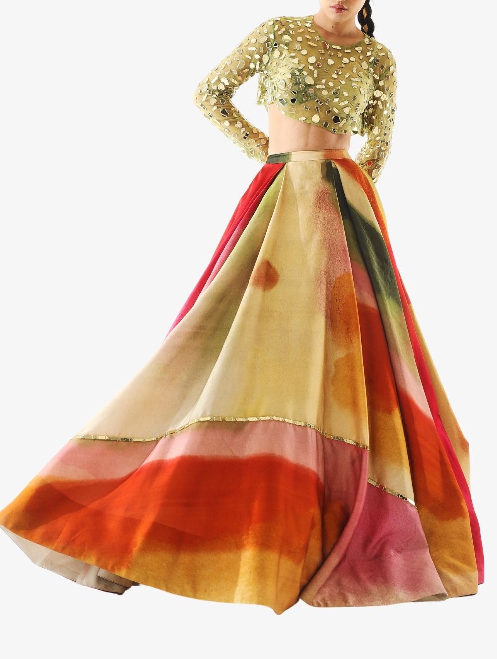 Rachel Printed Organza Lehenga | Special Price