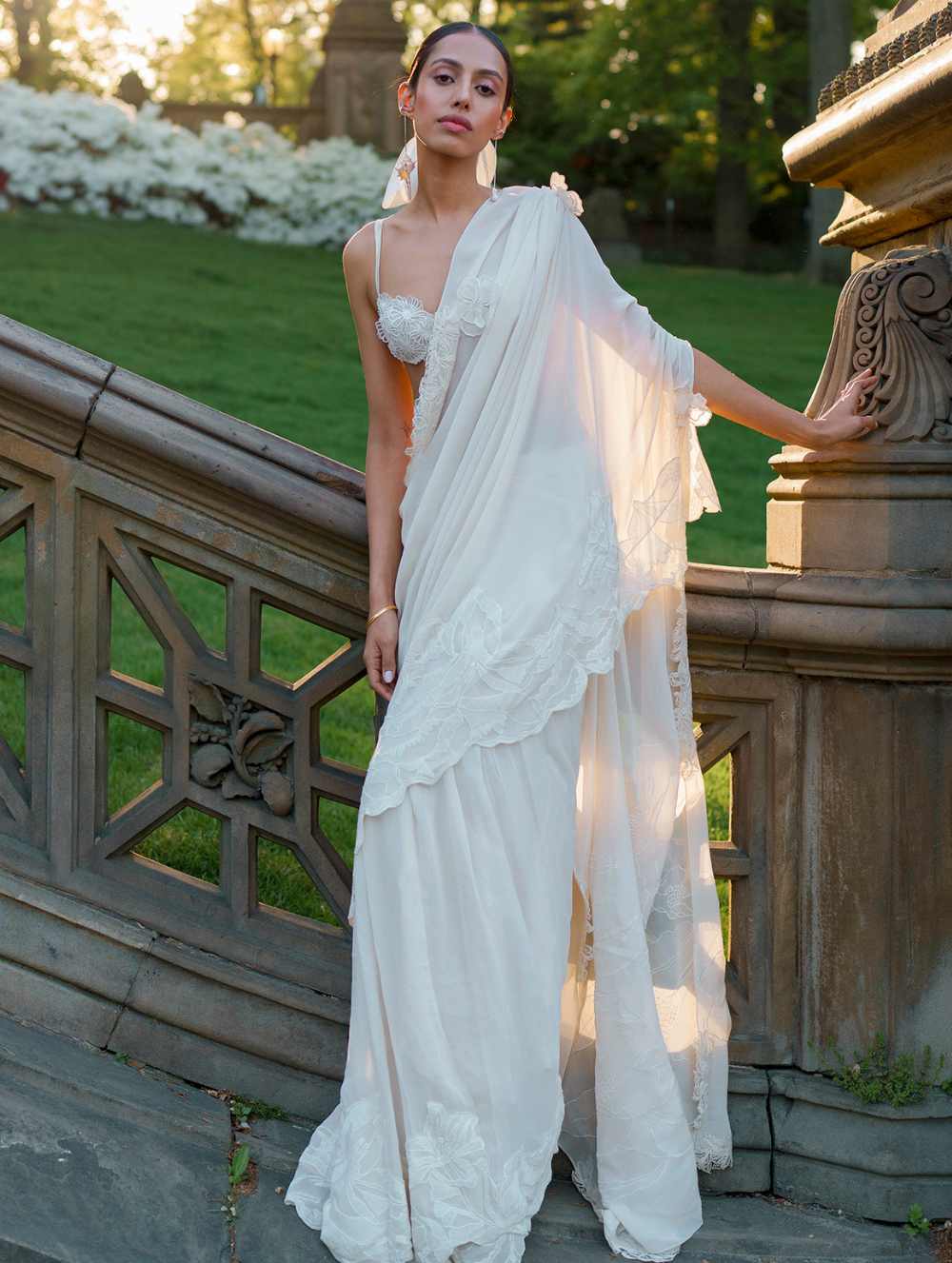 White Bridal Sari - Lady Coco Bridgerton