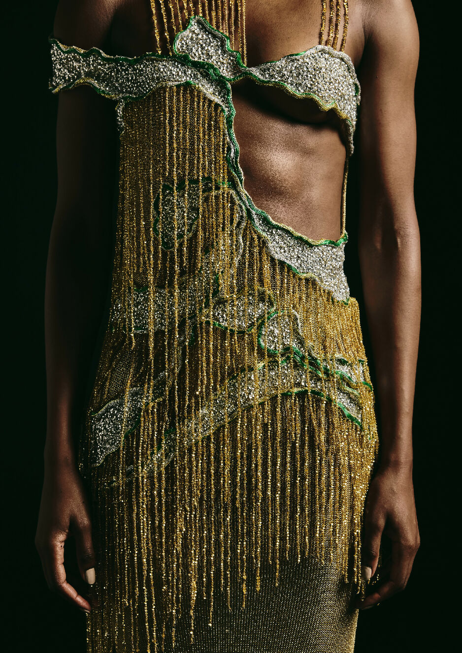 Gold Sequins Rain Gown