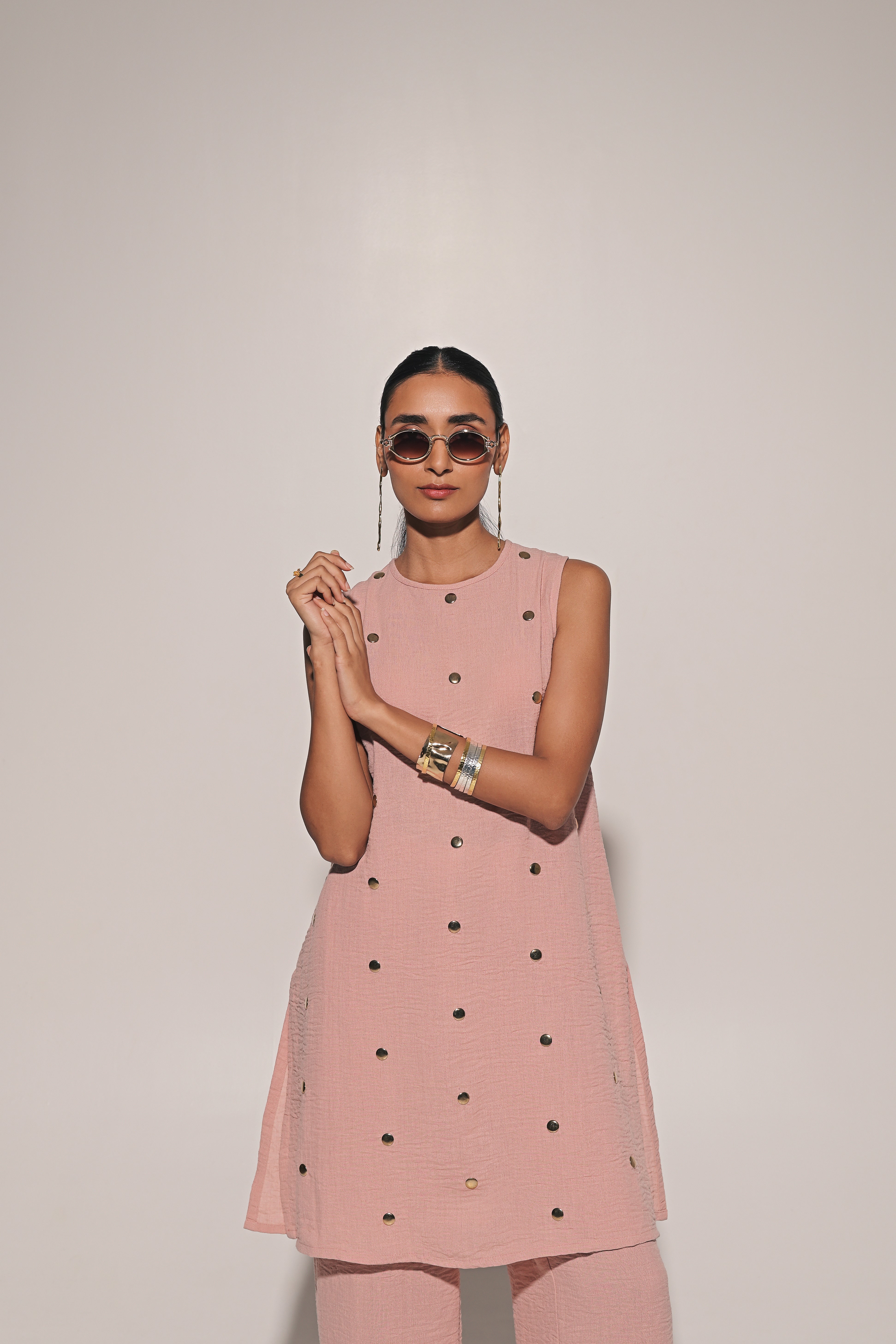 Kiyomi blouse with straight pants