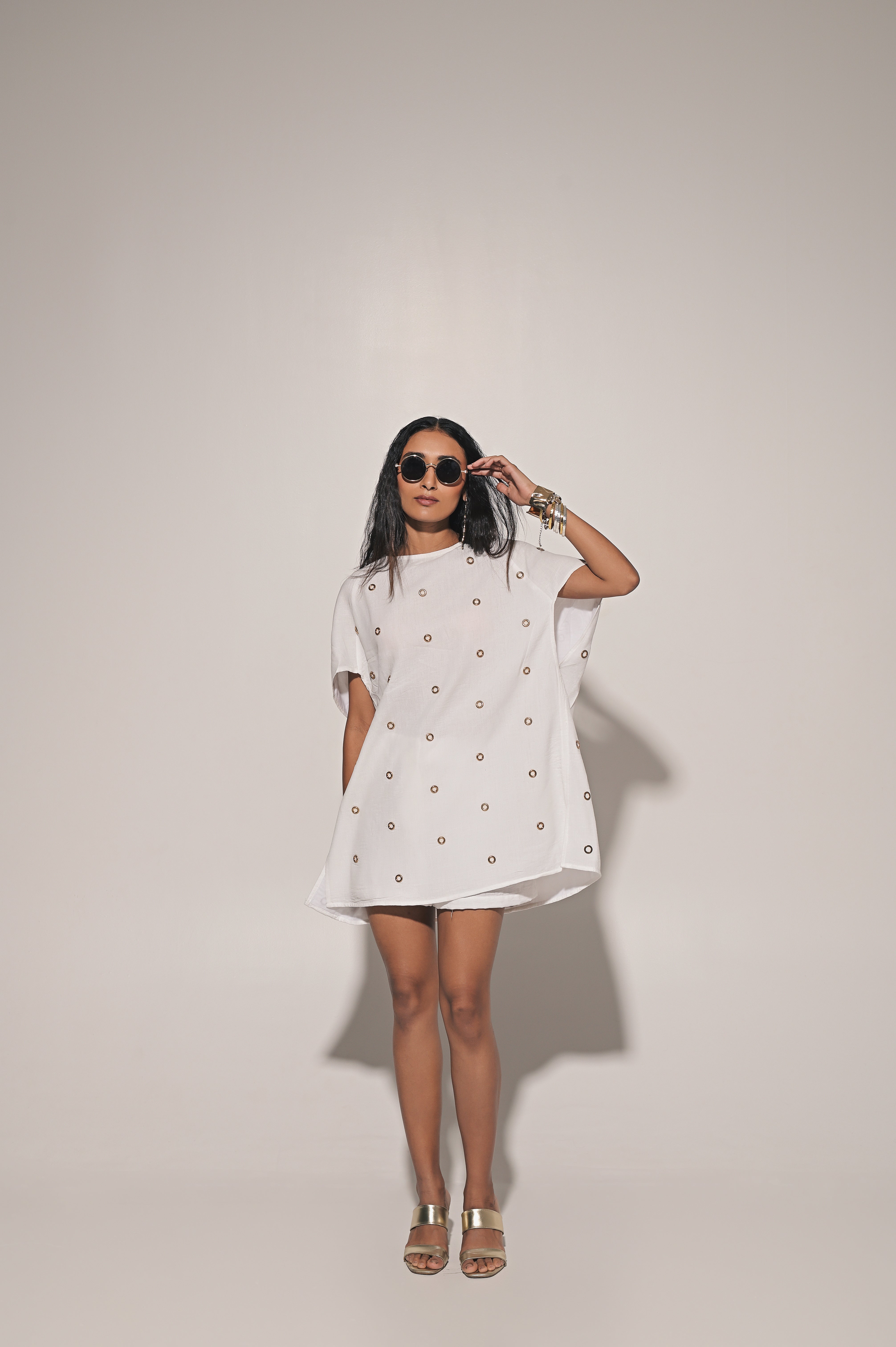 Shiro blouse with shorts