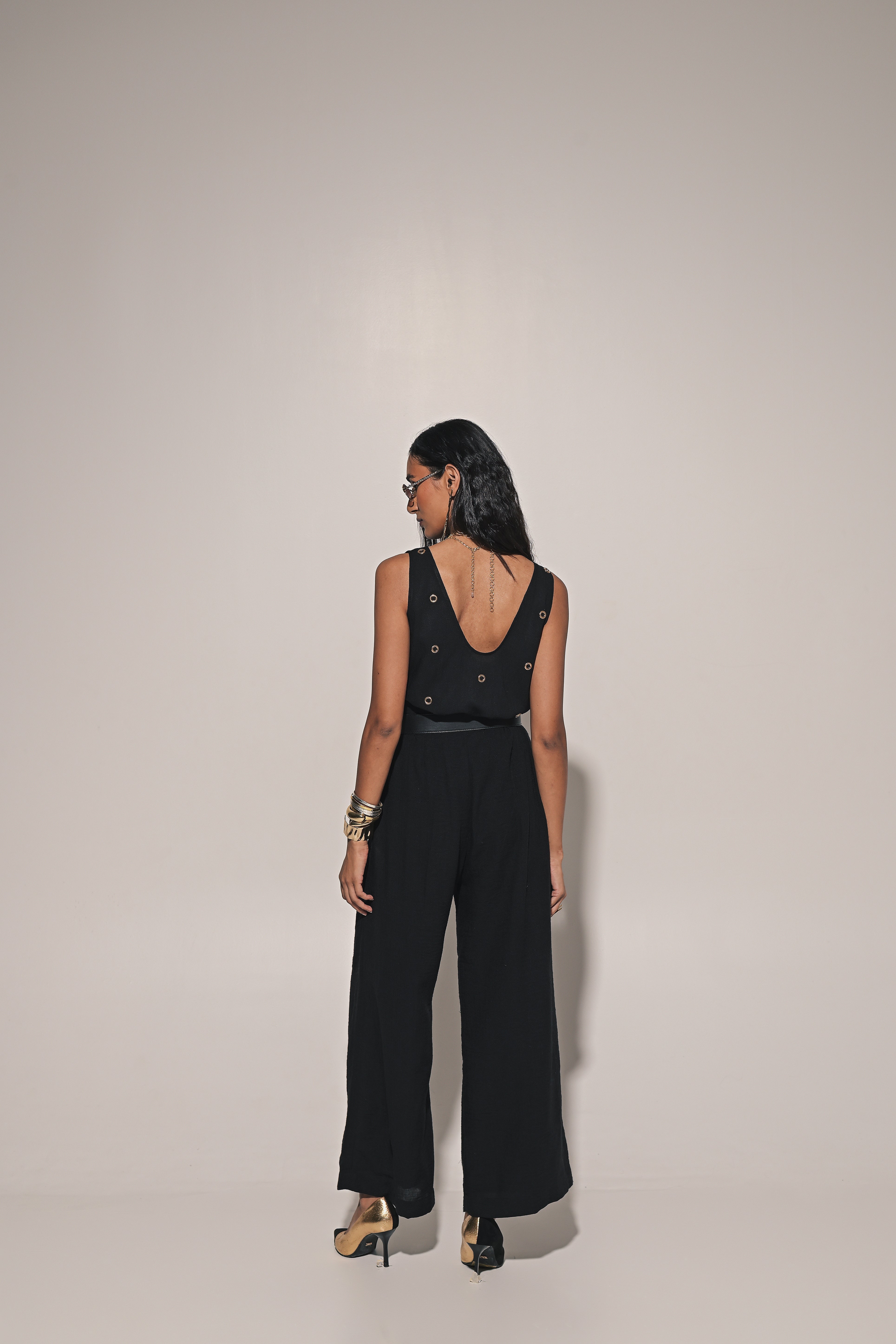 Kage blouse with pants and overcoat