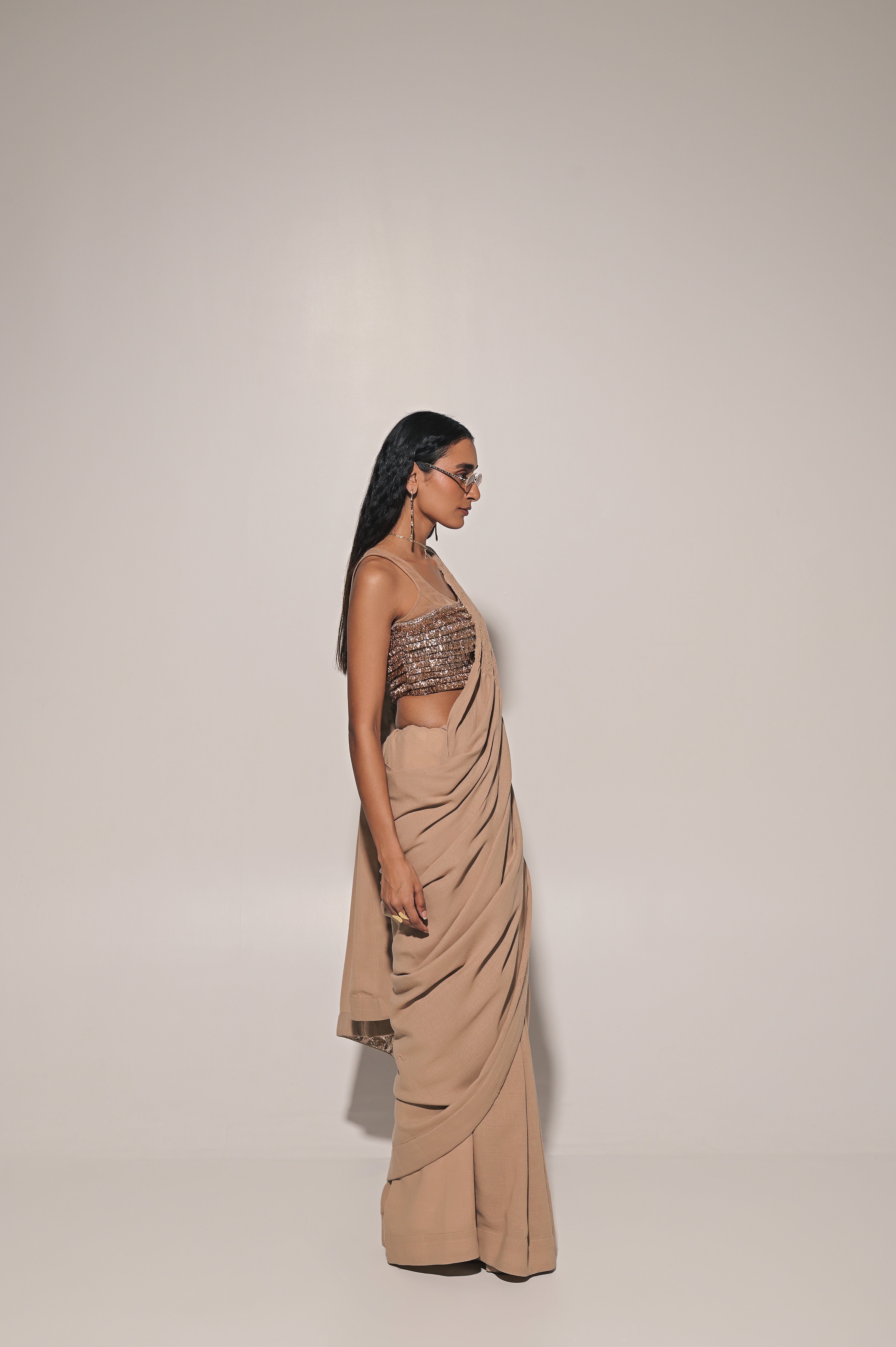 Taarini saree with jhaalar blouse