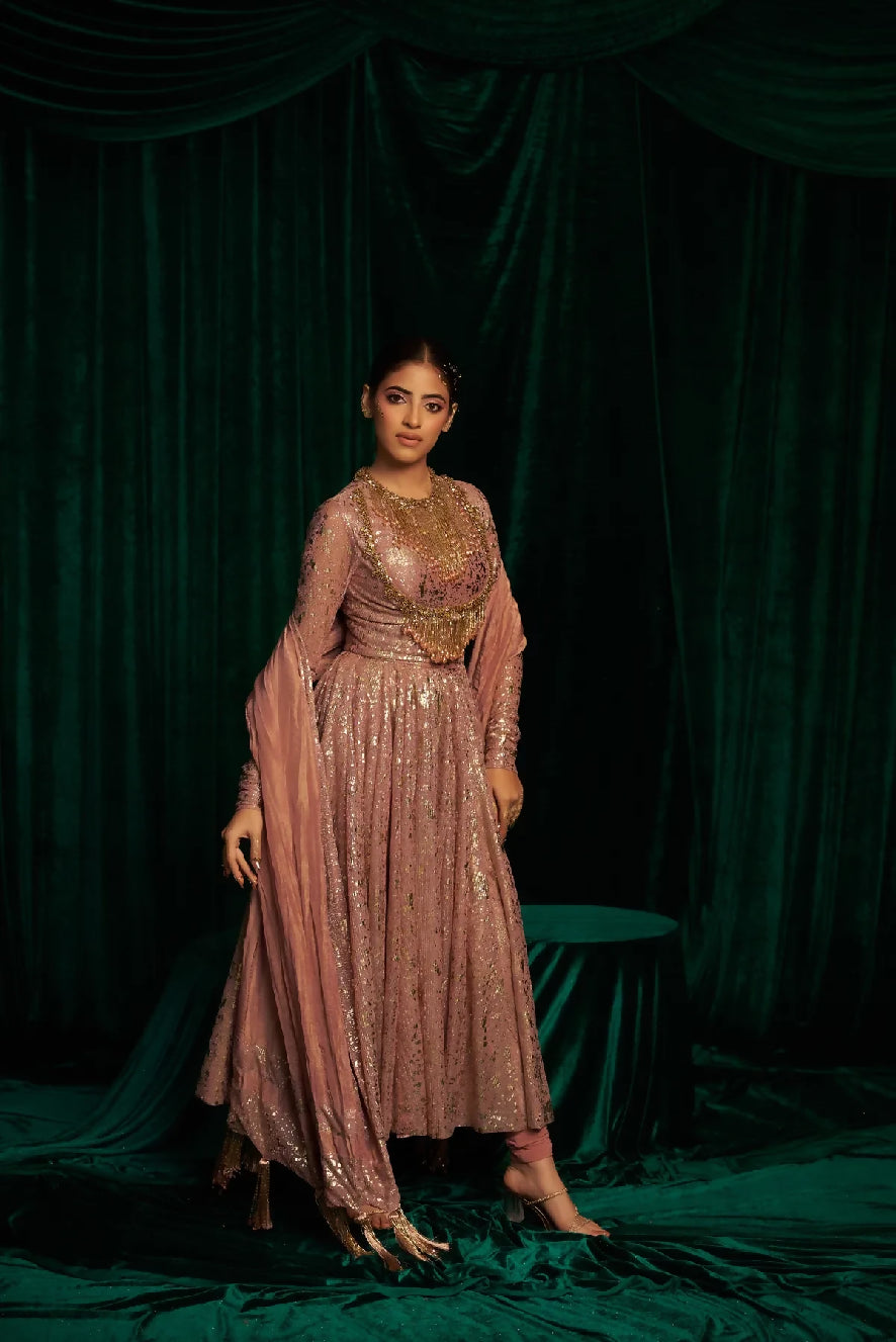 Jacket Anarkali With Tassel Dupatta Set