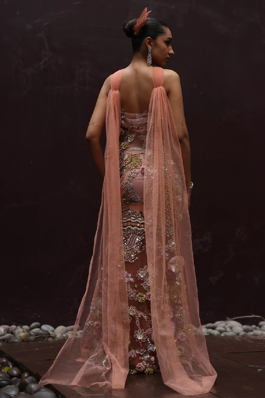 Gardenia Mocha Appliqué Dress