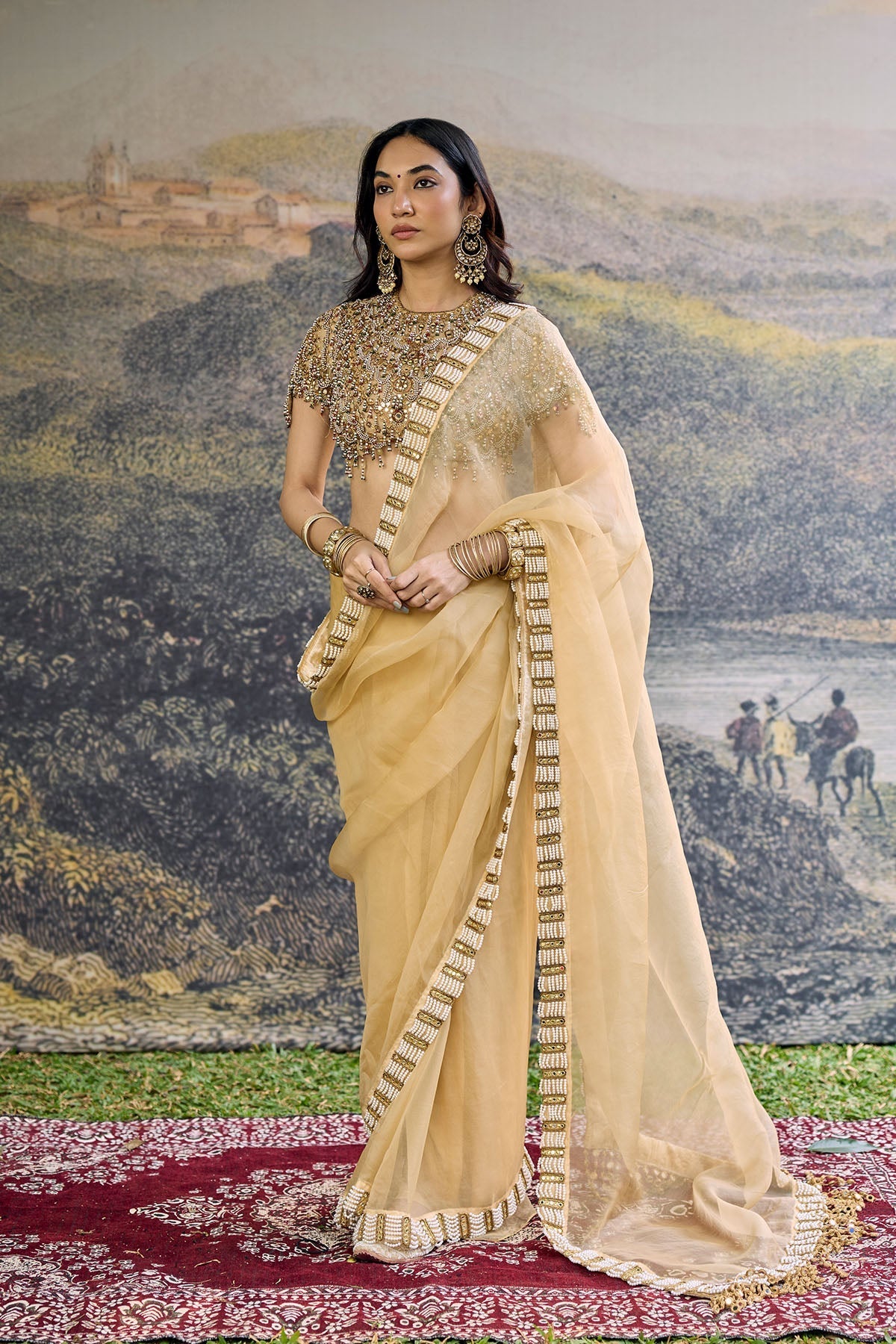 Kahani Jadau Organza Saree Set