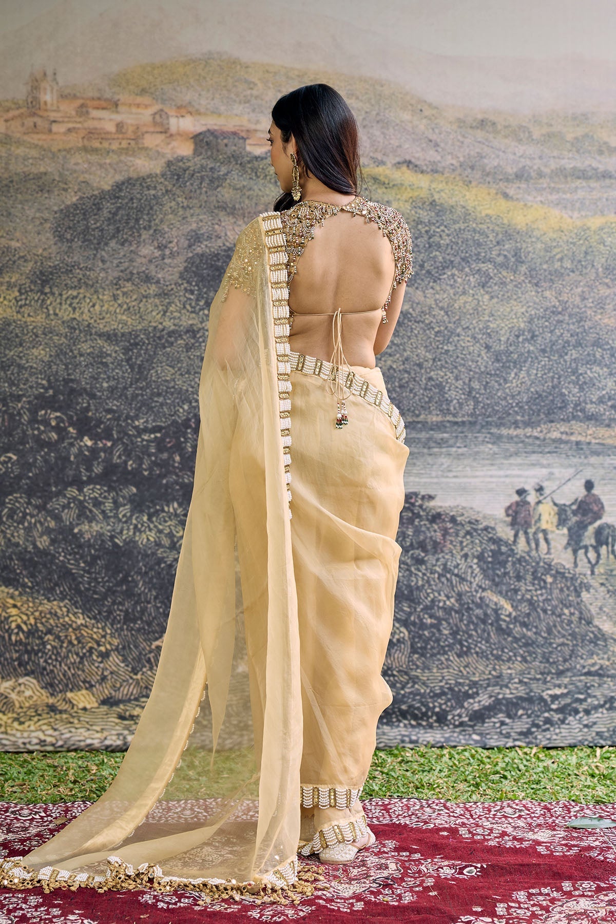 Kahani Jadau Organza Saree Set