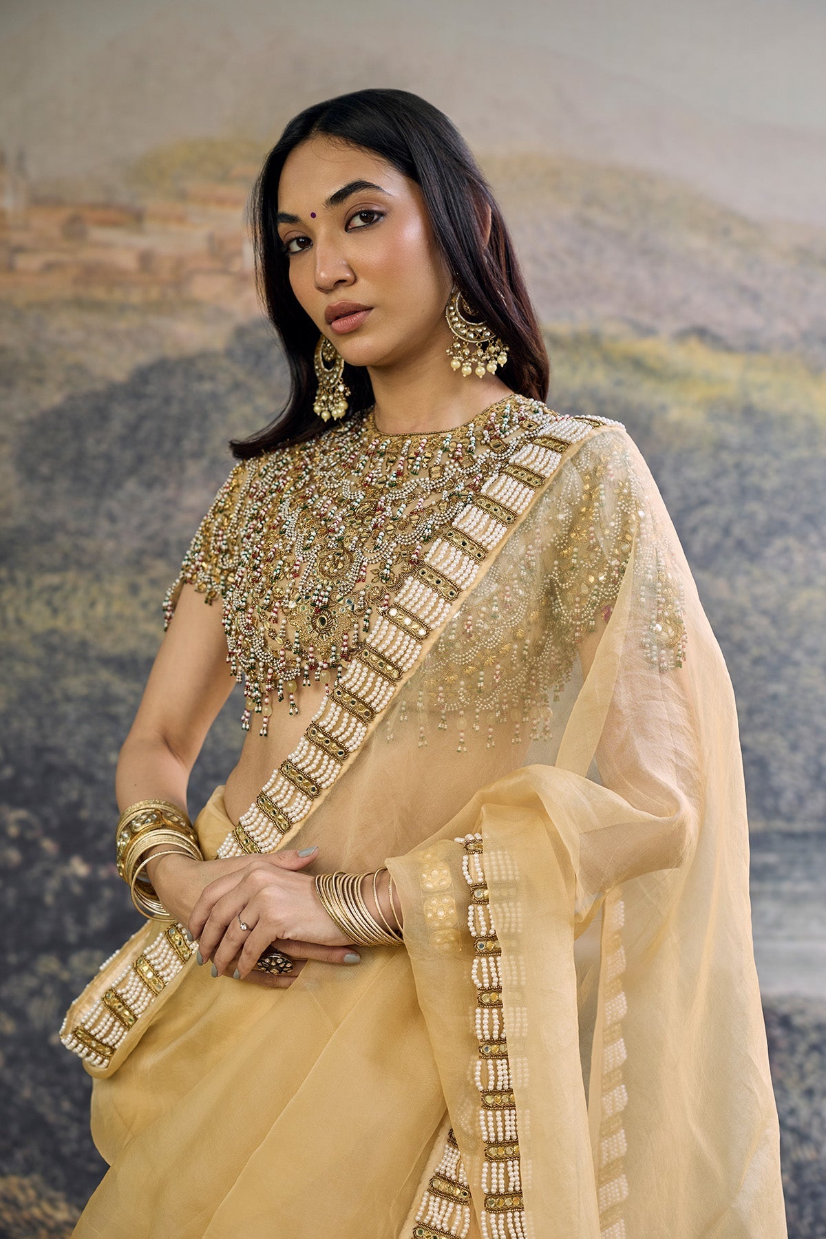 Kahani Jadau Organza Saree Set