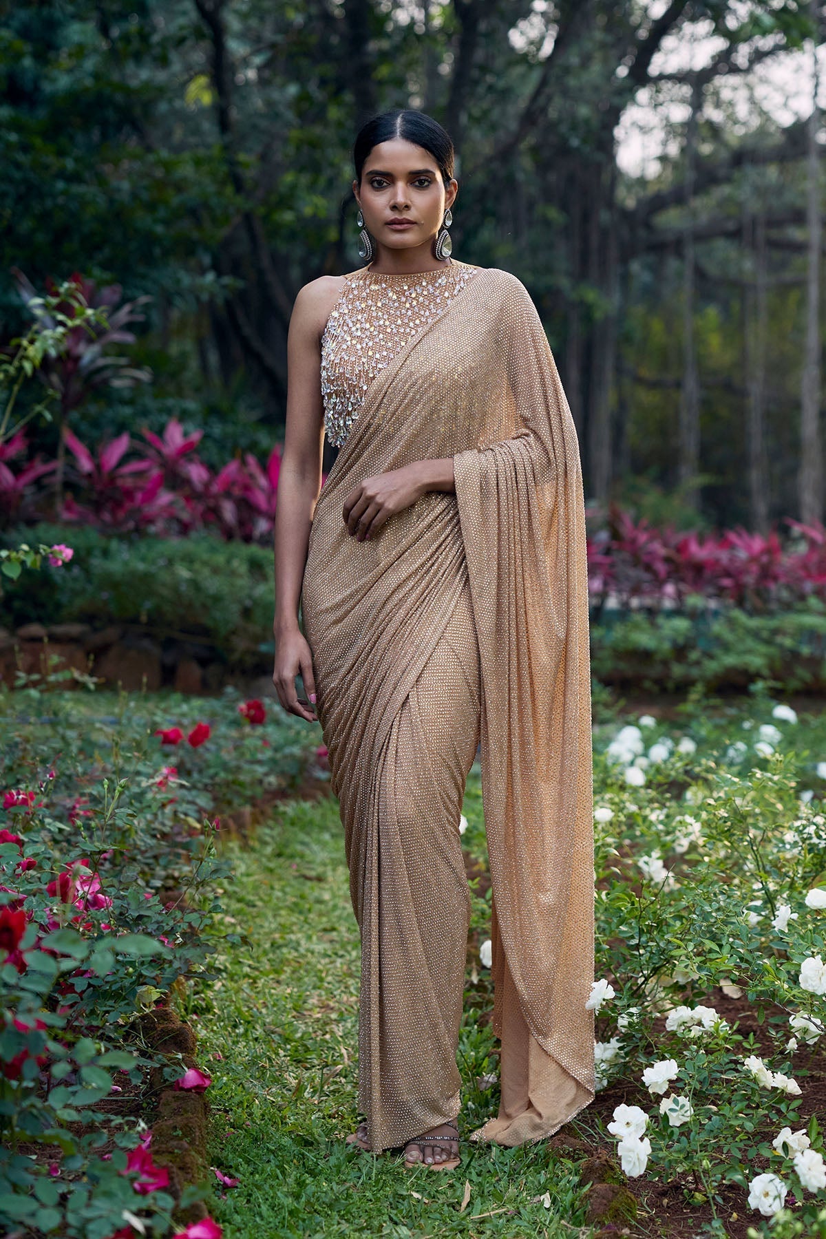 Kanak Tara Crystal Saree Set