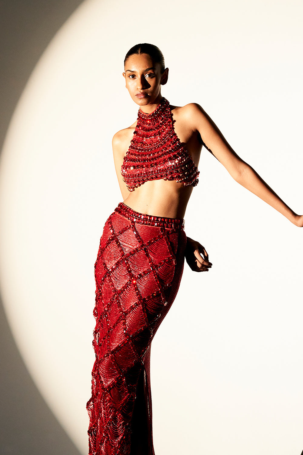 Scarlet Nile Embellished Crystal Skirt Top