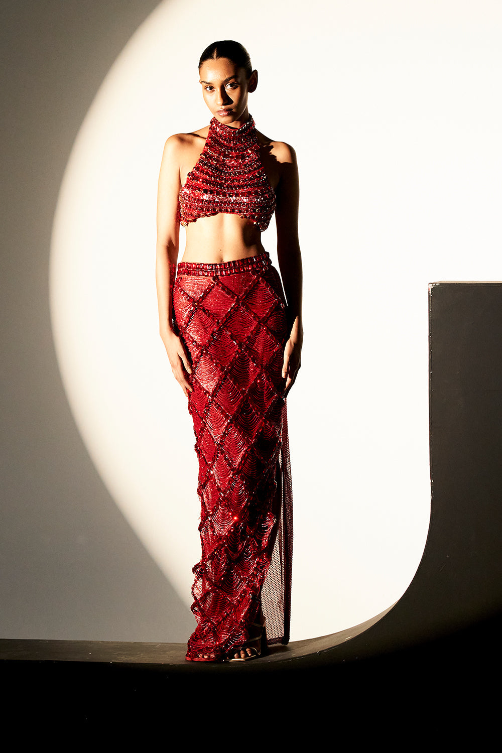 Scarlet Nile Embellished Crystal Skirt Top