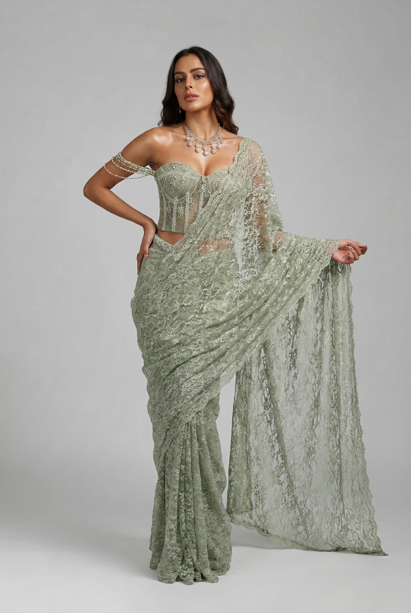 Better together corset with classic saree set