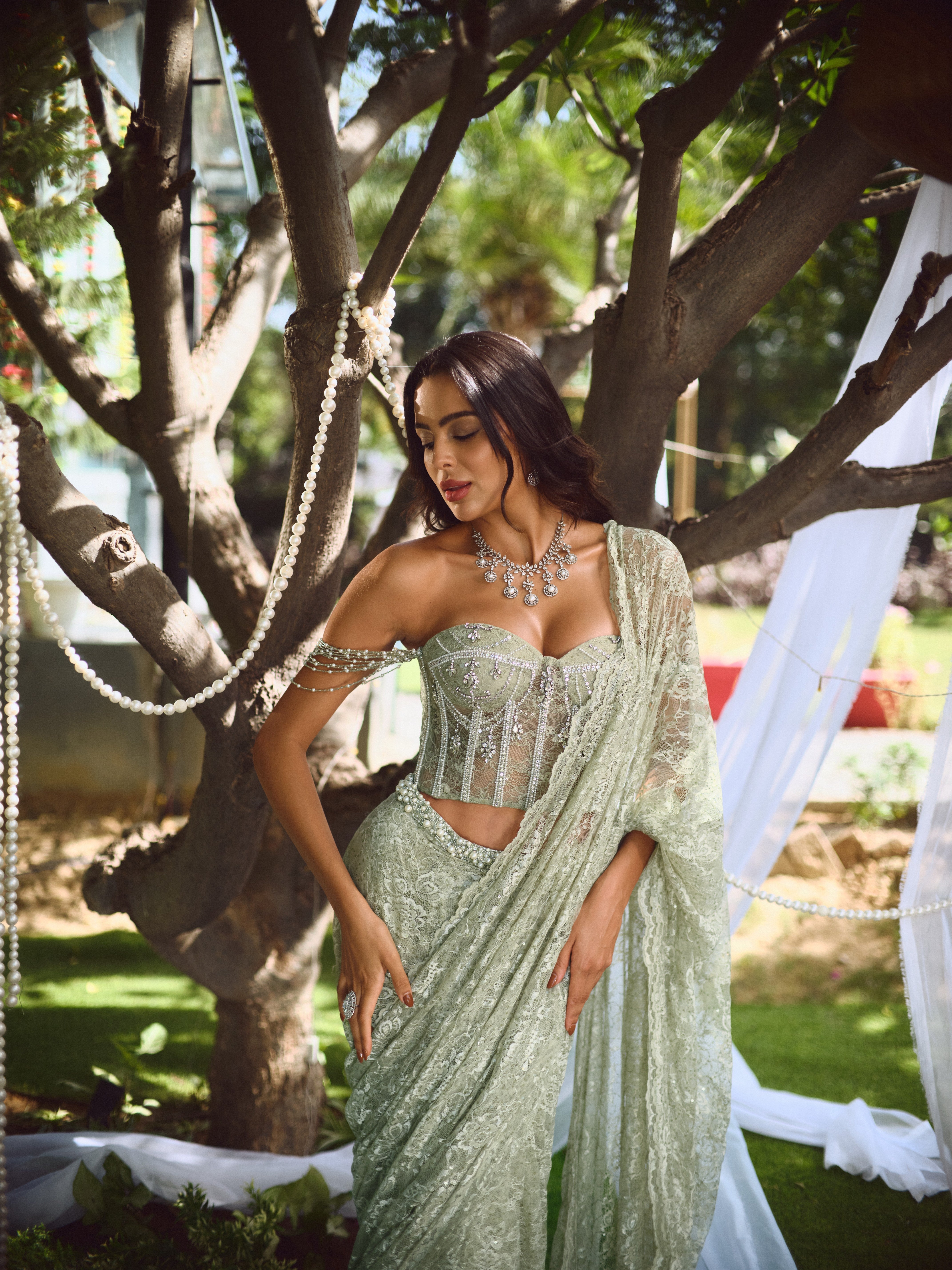 Better together corset with classic saree set
