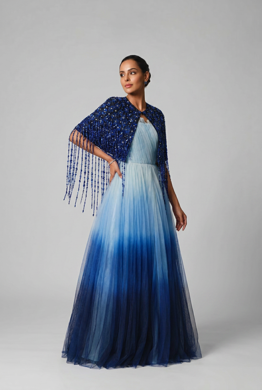 The midnight party blue ombre dress