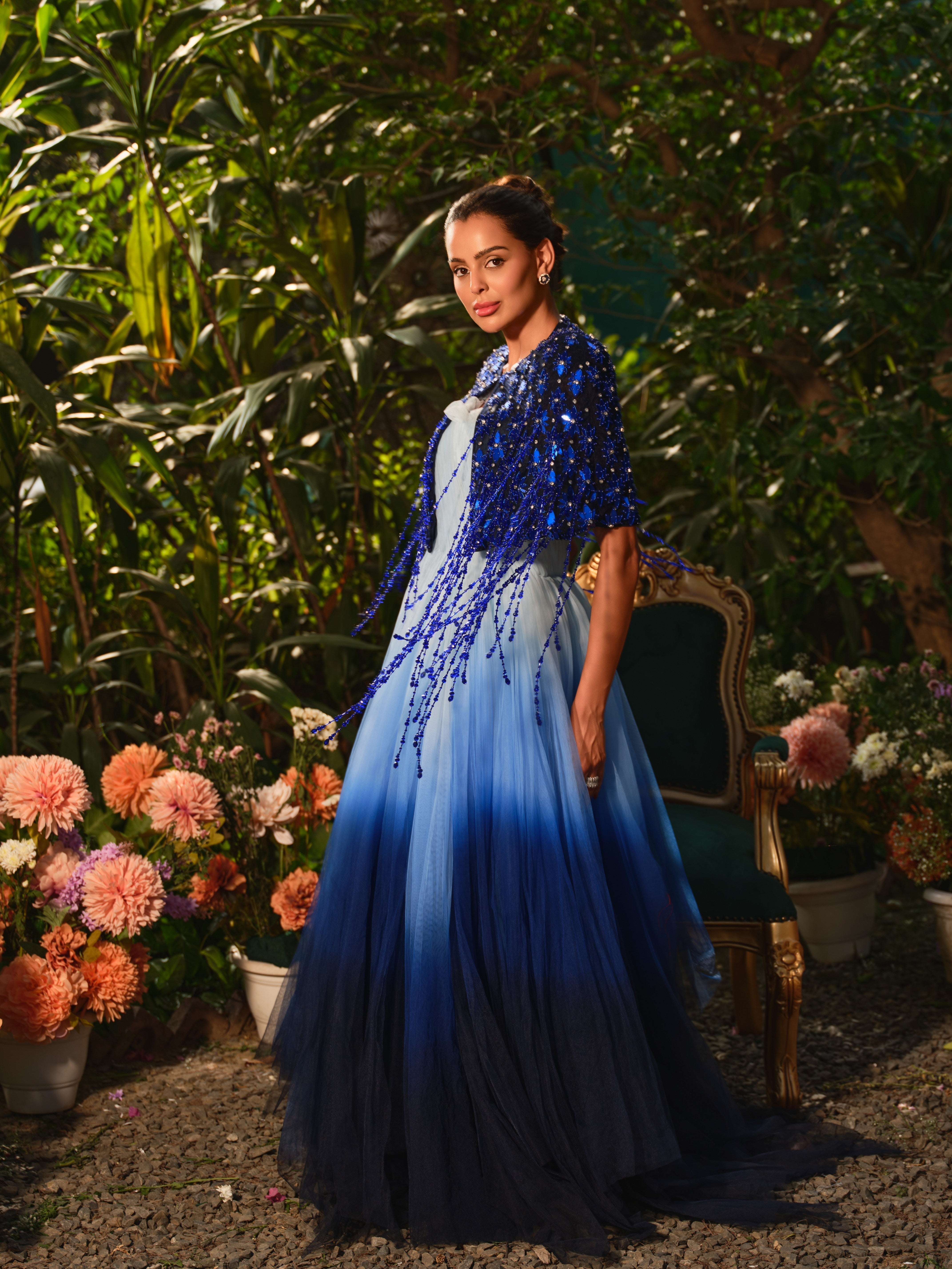The midnight party blue ombre dress