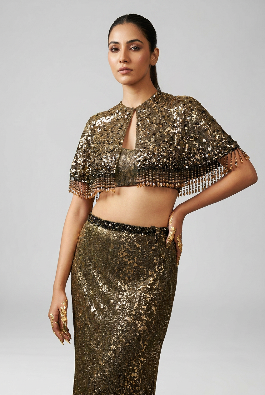 Short Embroidered Cape