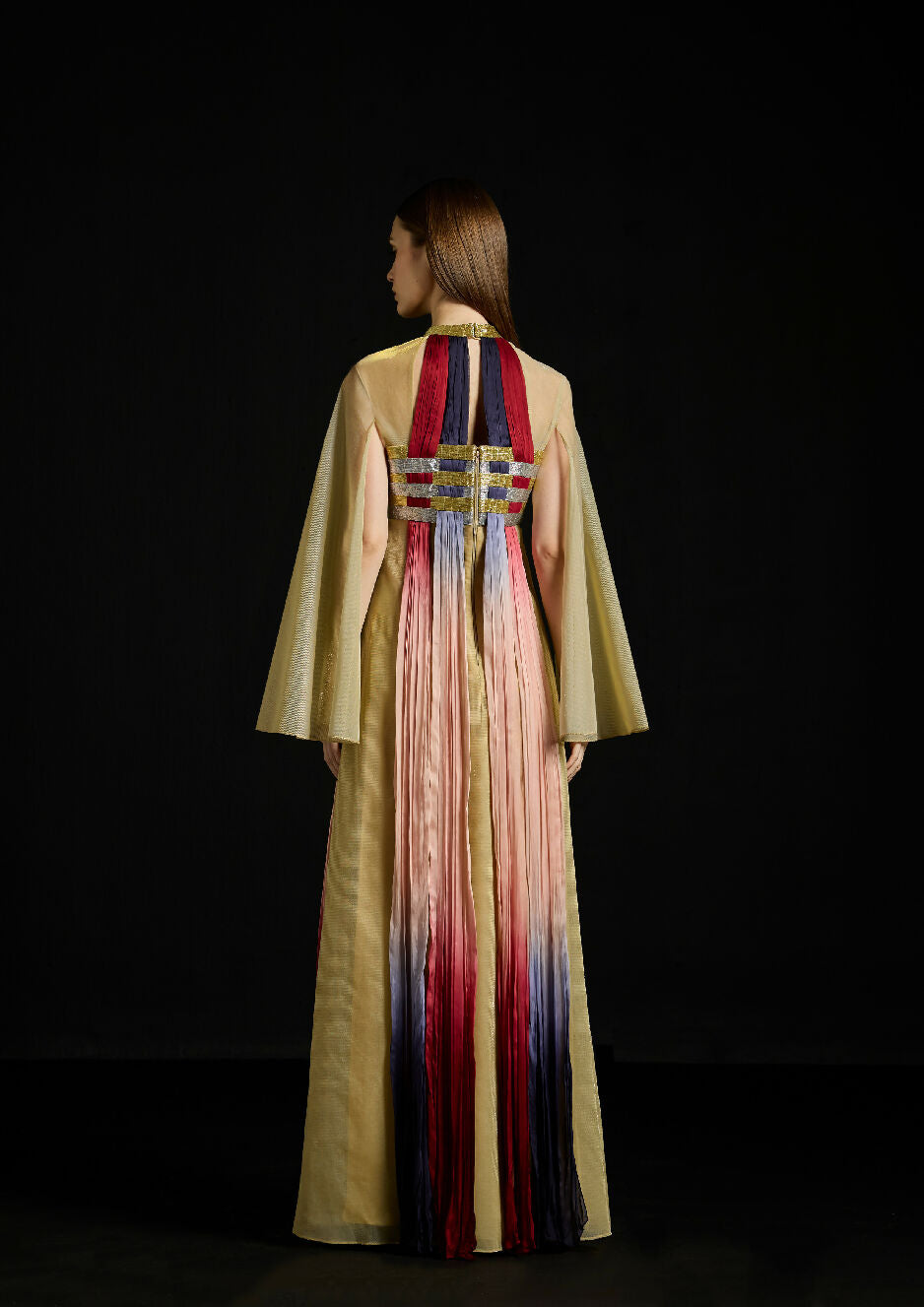 Interwoven Gradient Tulle Kaftan Dress