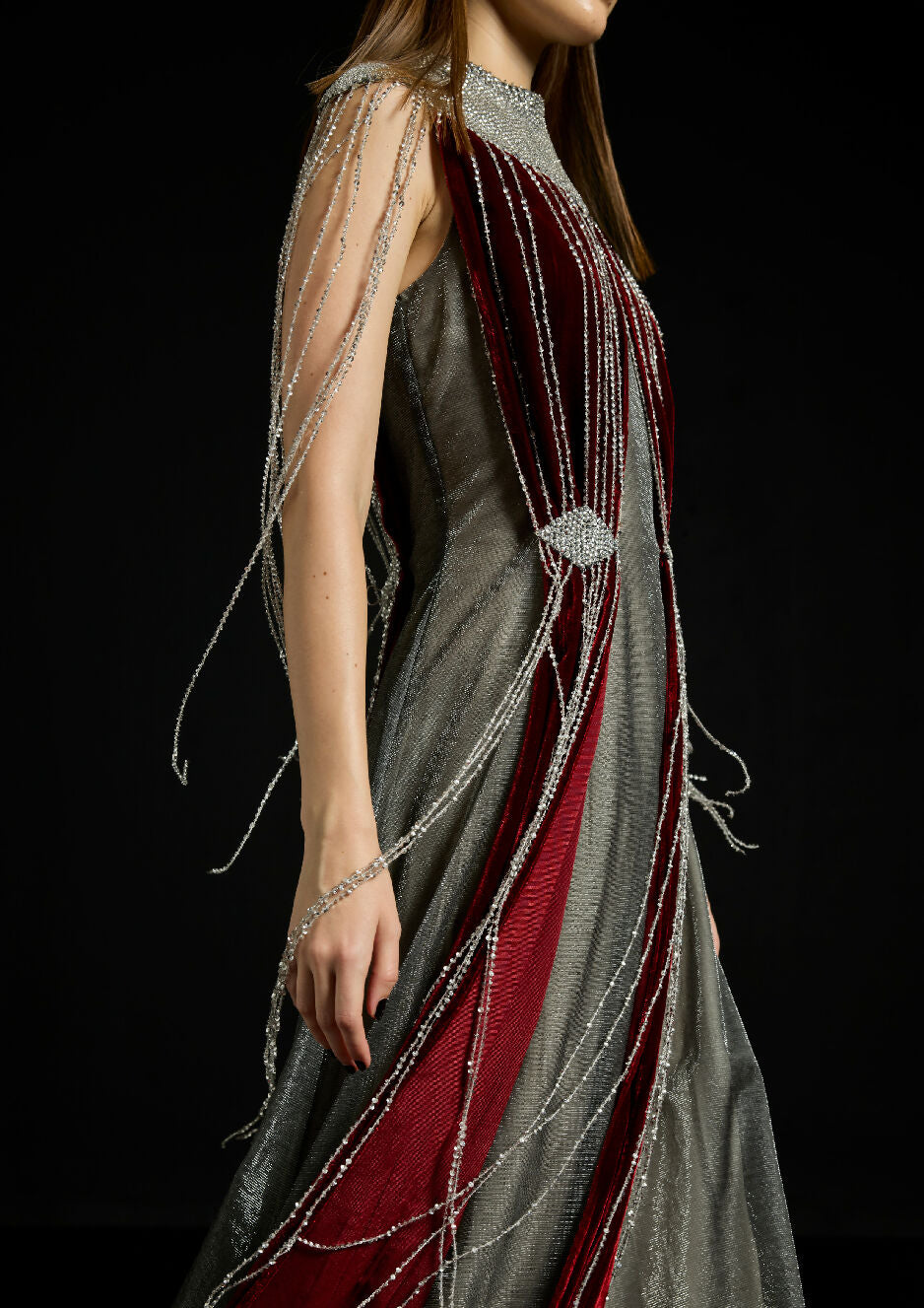 Velvet and Sequins Fringe Dress