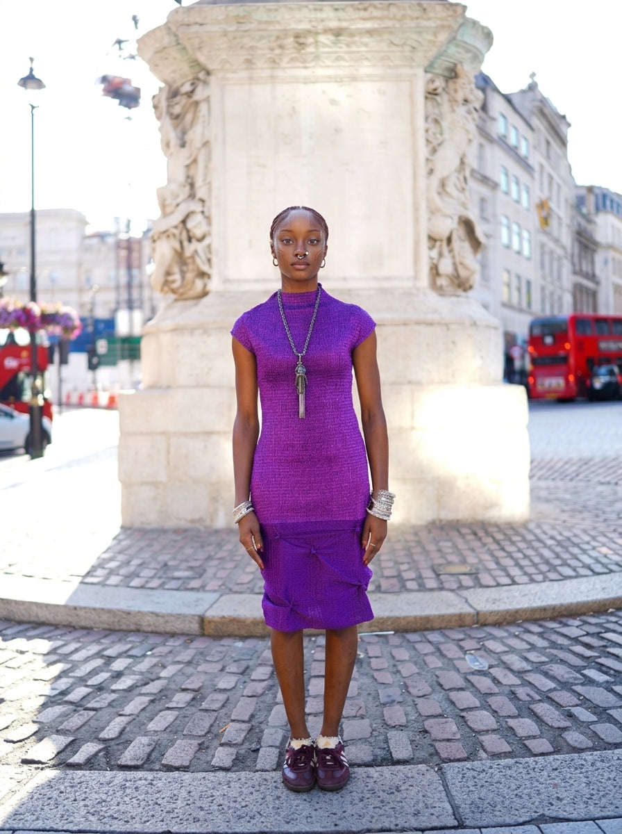 Saya Purple Body-Fitted Dress by Pindiga