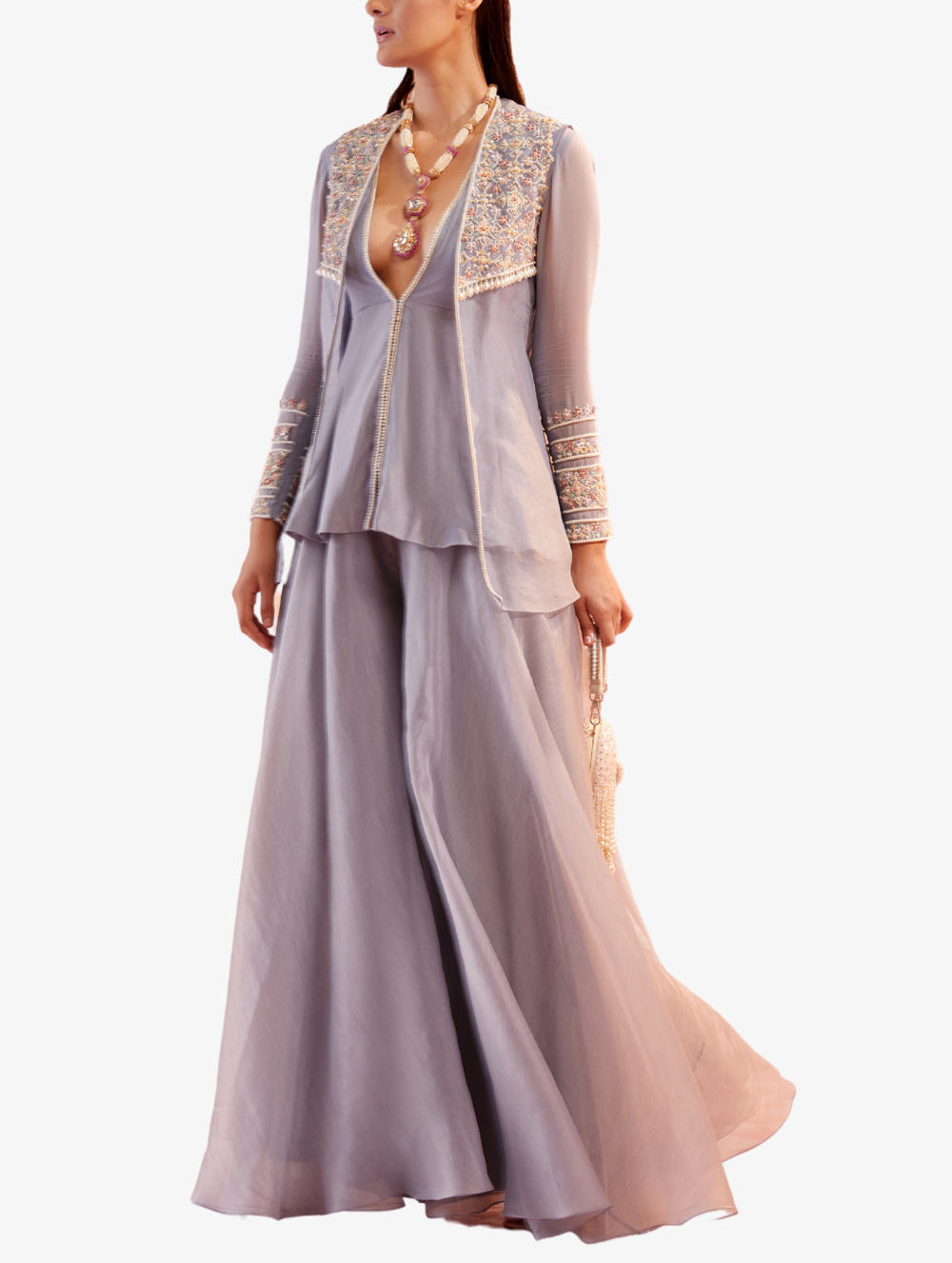 Grey Georgette Set - Mariena