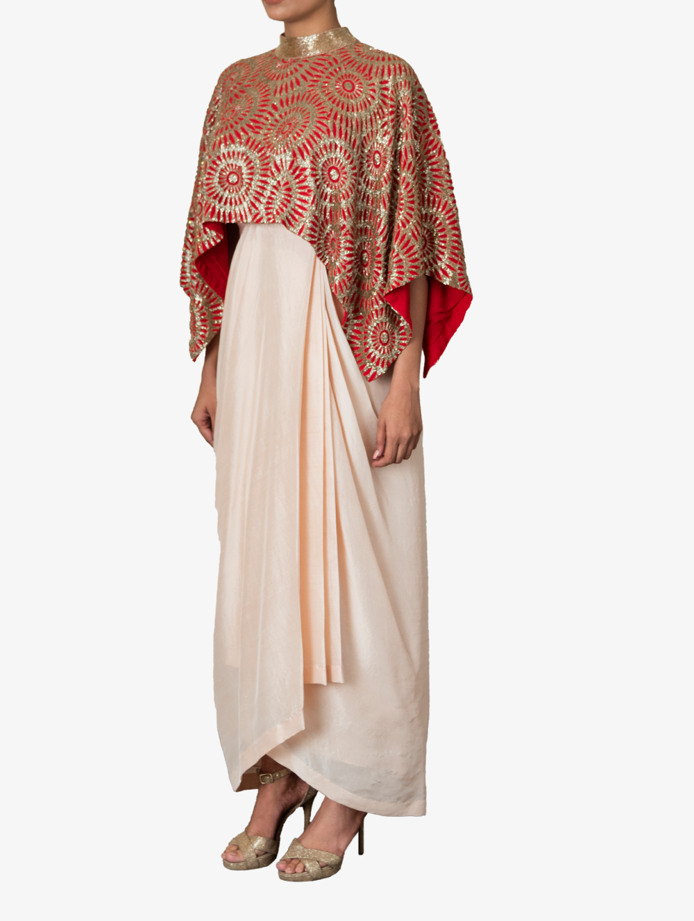 Contrast Cape with Nude dress