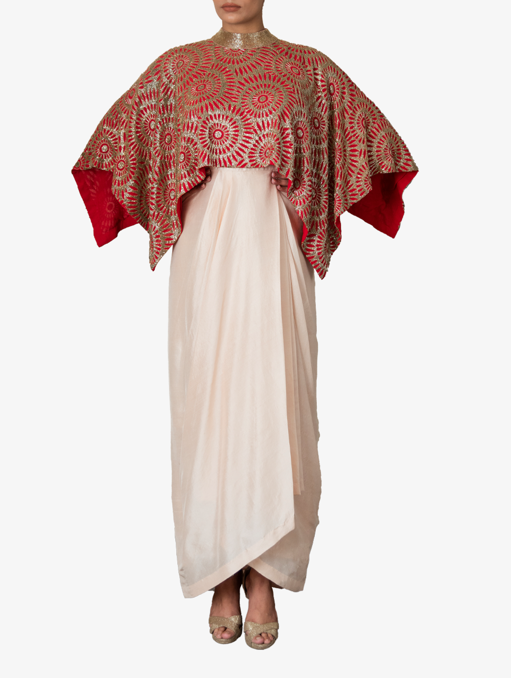 Contrast Cape with Nude dress