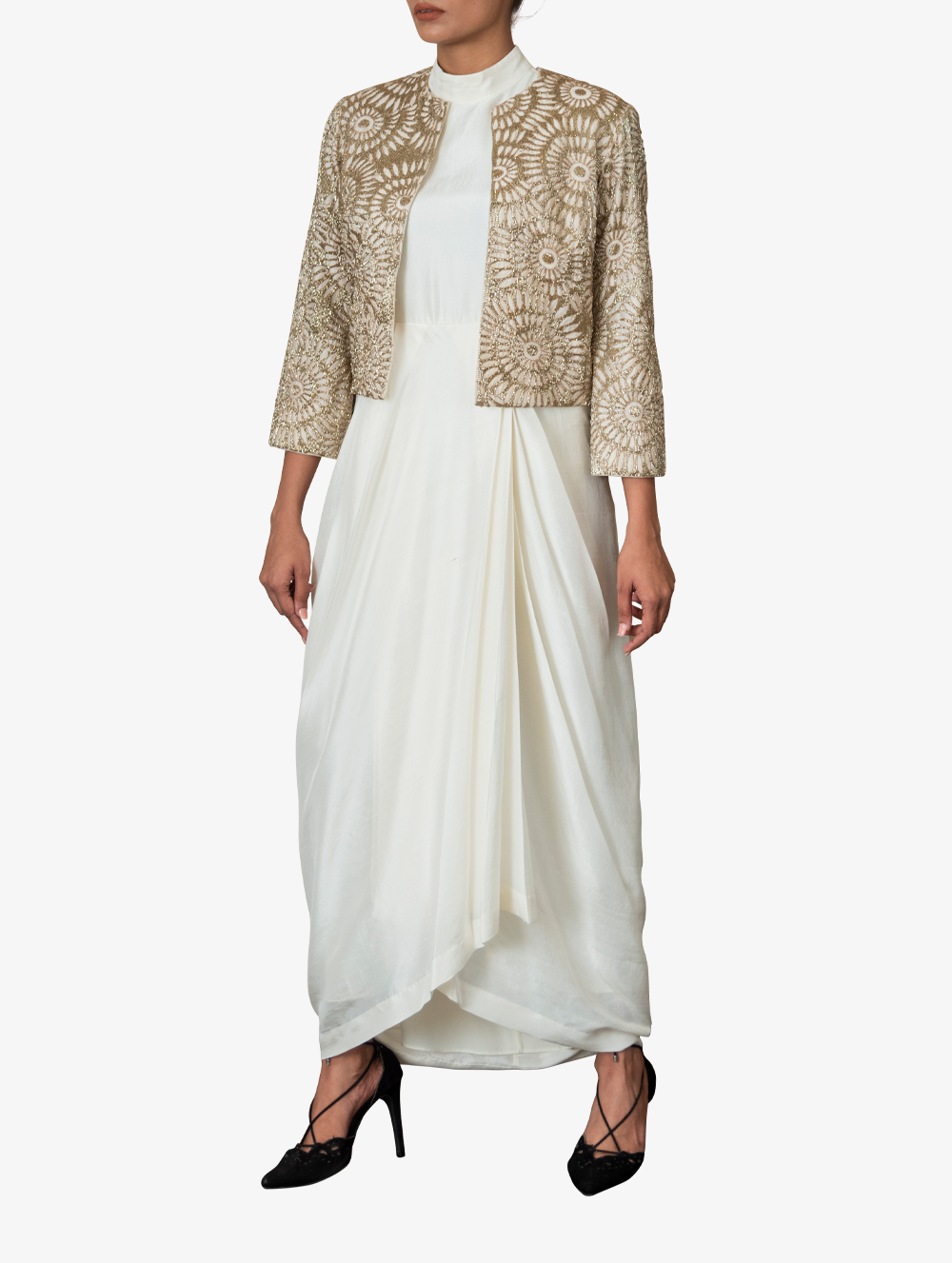 Ivory Dupion Silk dress