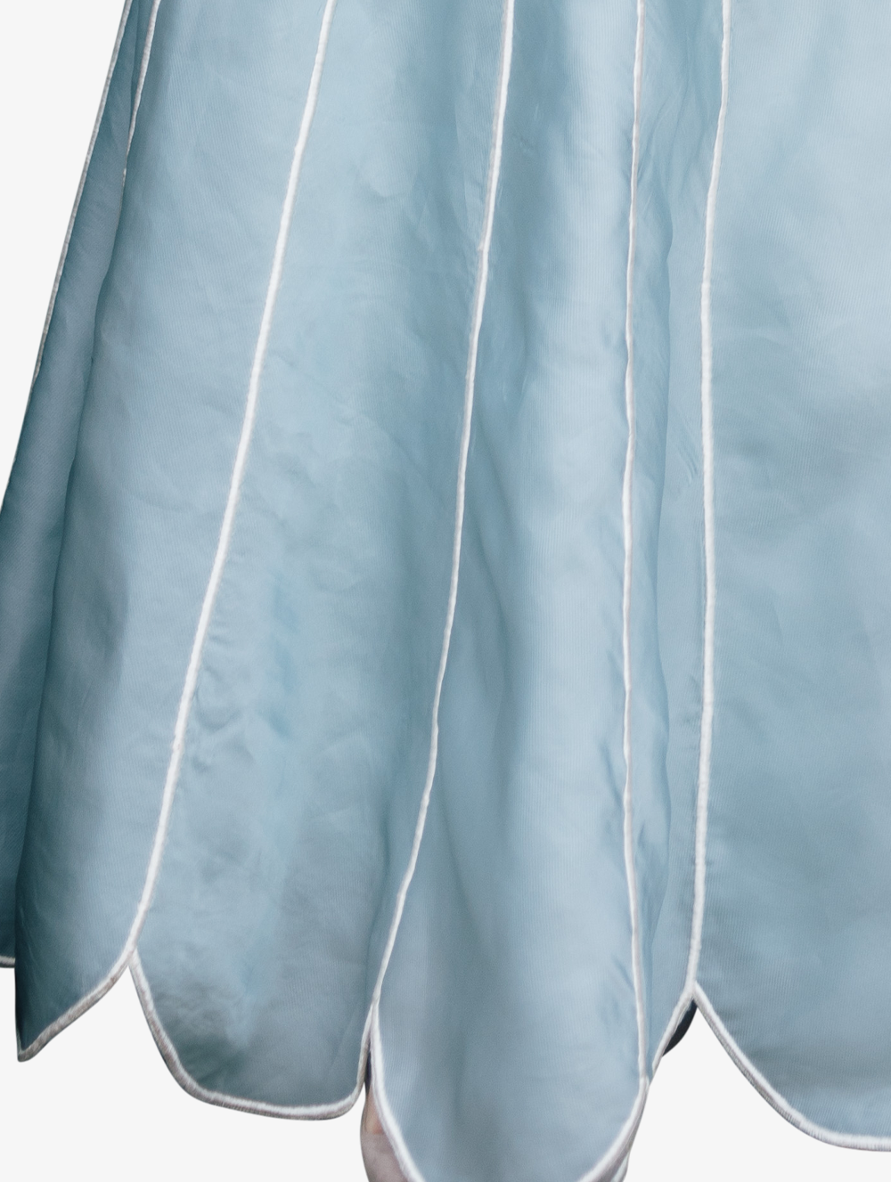Powder blue bow crop top and skirt